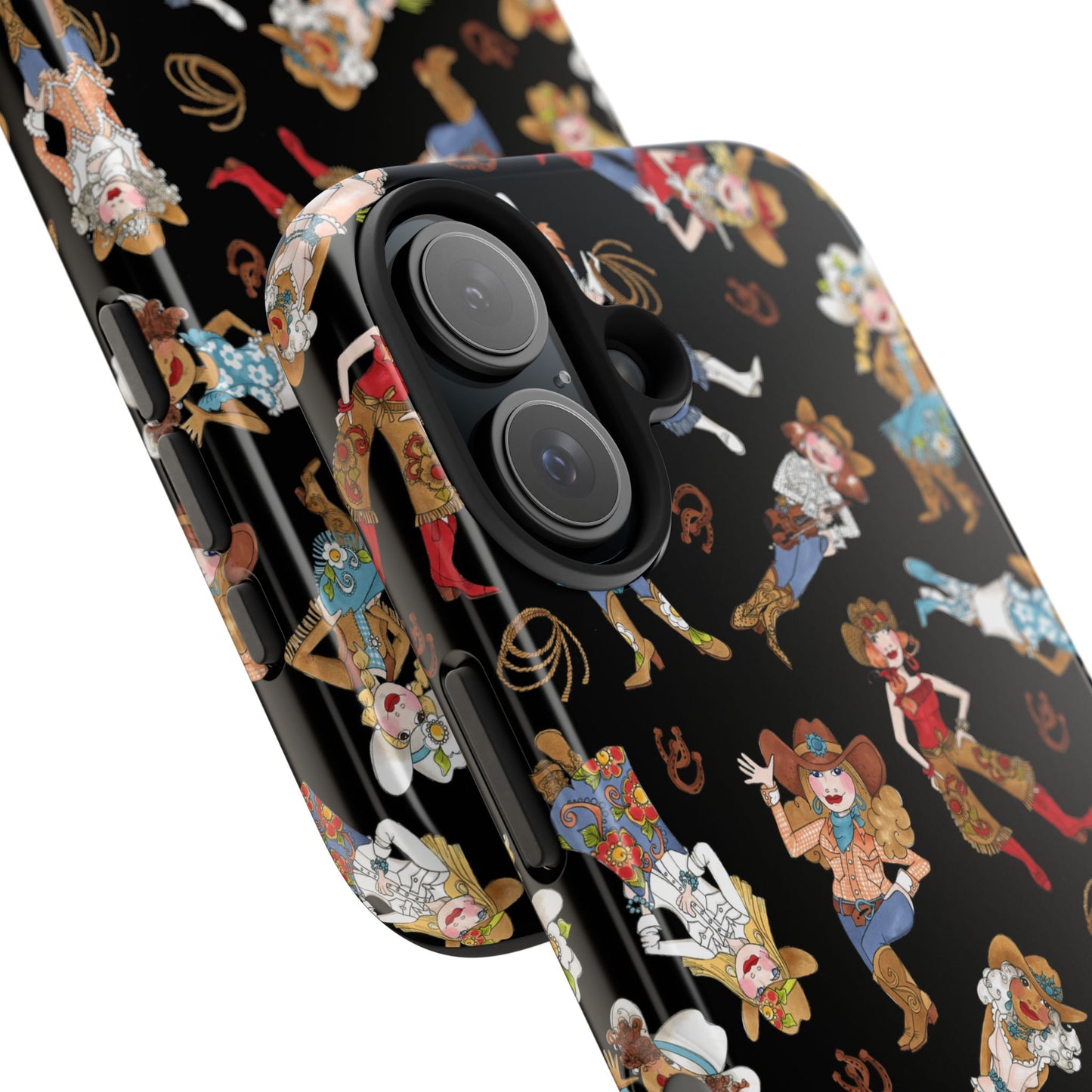 Tossed Cowgirls Black Phone Case