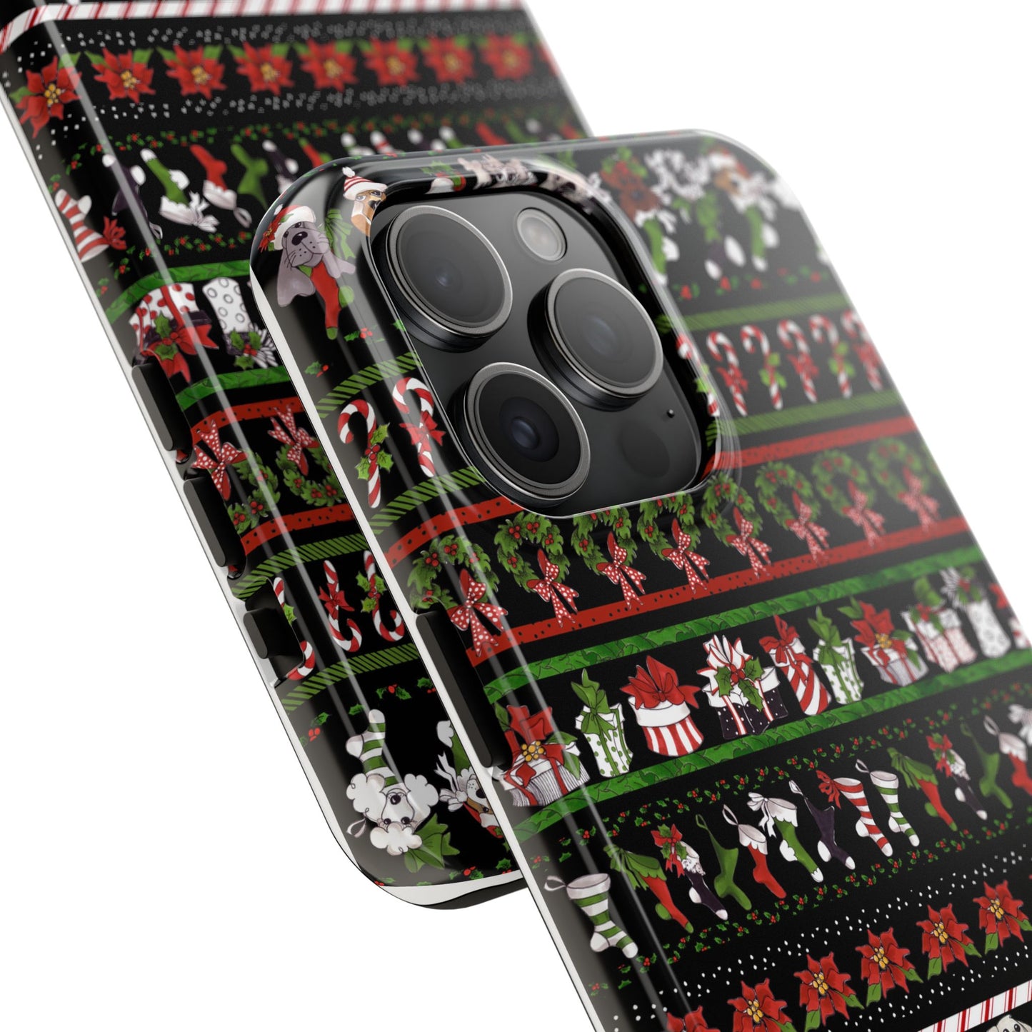 Holiday Borders Black Phone Case