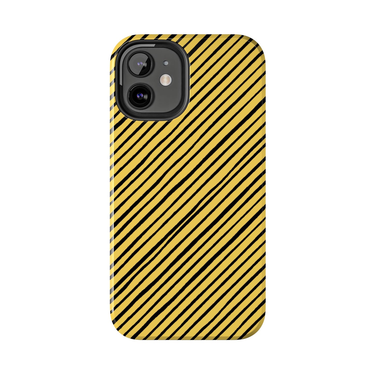 Quirky Bias Stripe Yellow / Black Phone Case