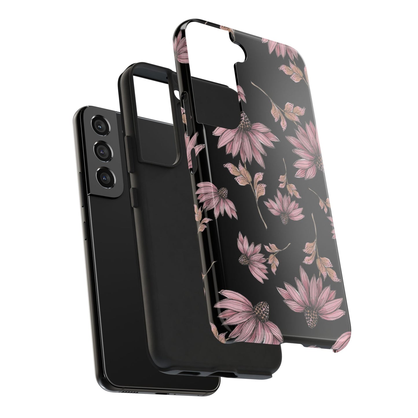 Wild Cone Flowers Black Phone Case