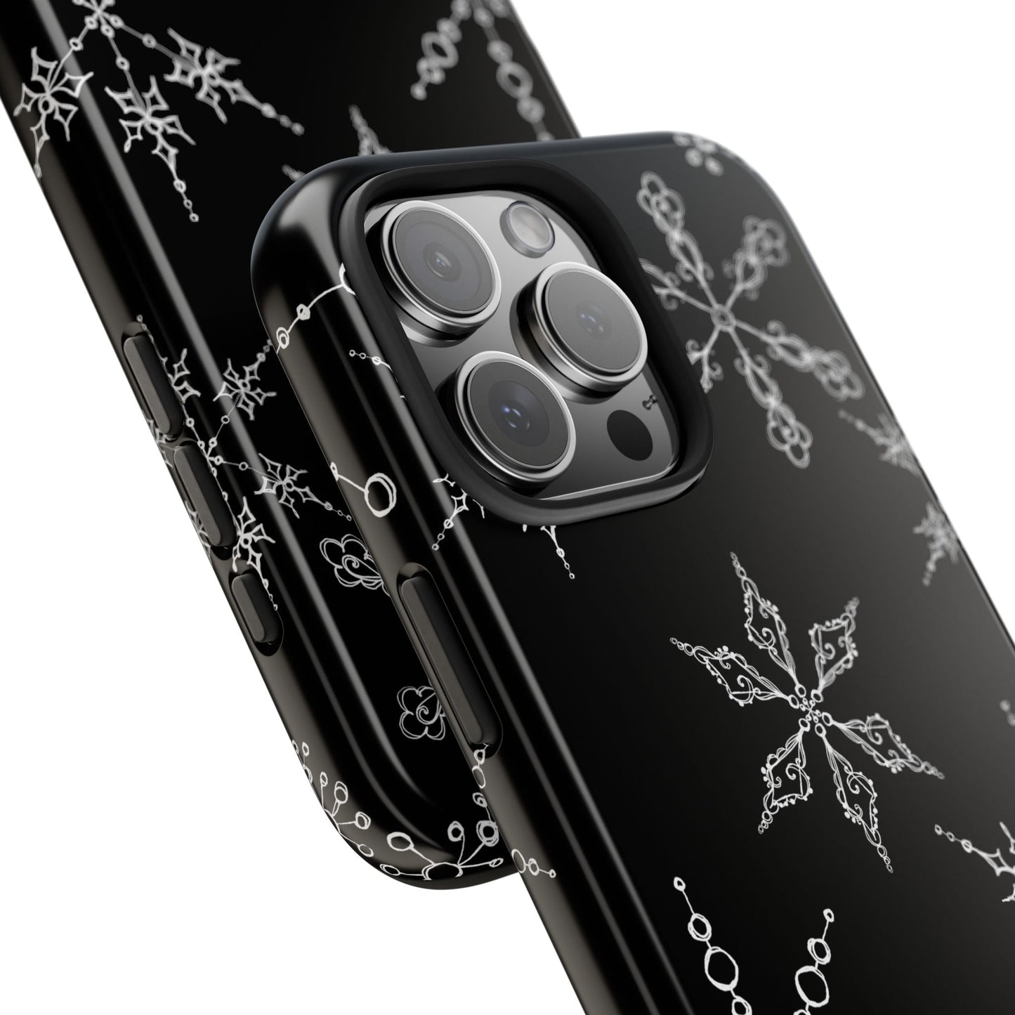 Snowflakes Black Phone Case