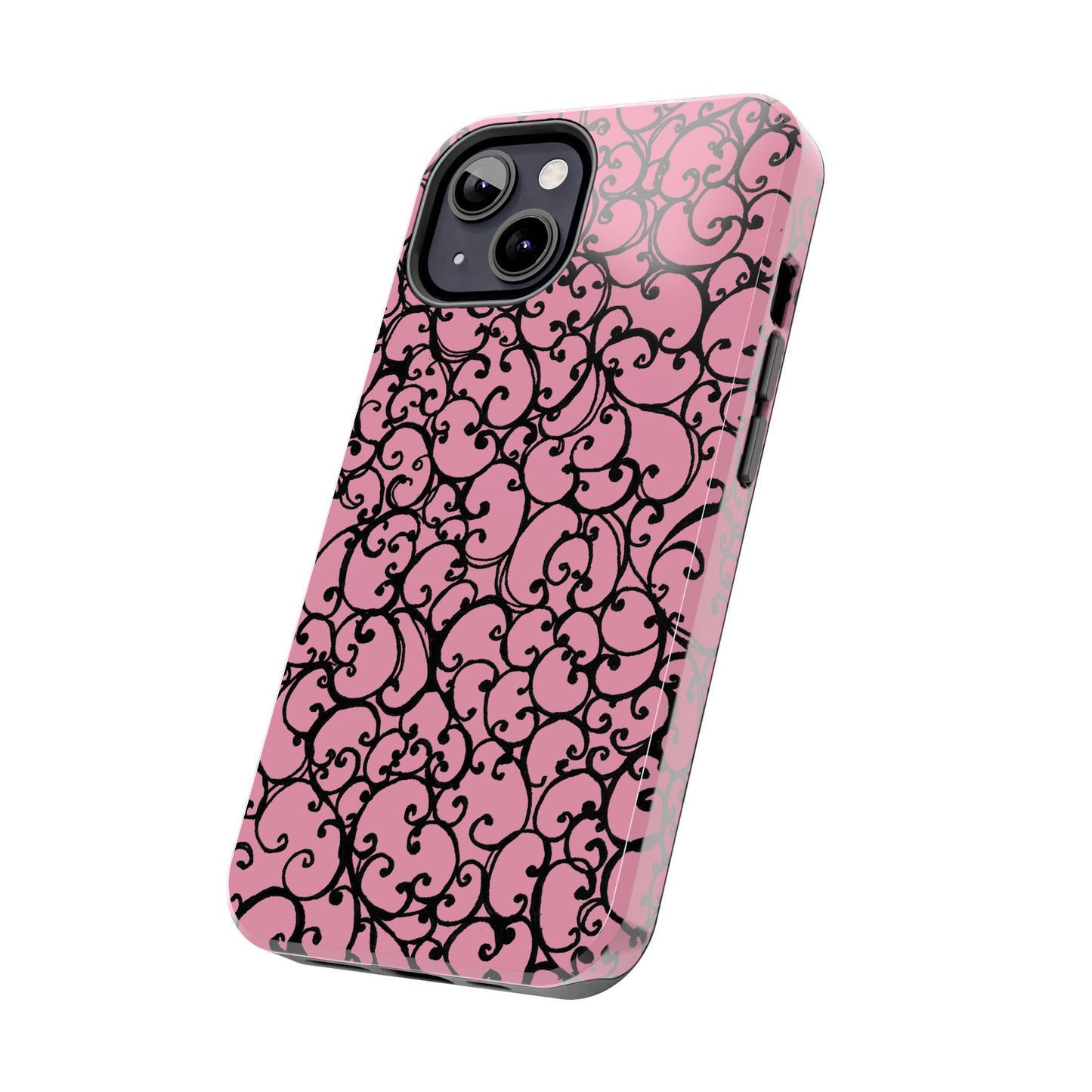Scrollie Pink / Black Phone Case
