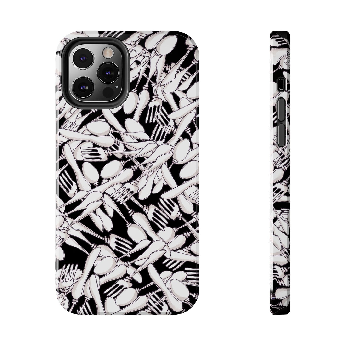 Silverware Wars Black Phone Case