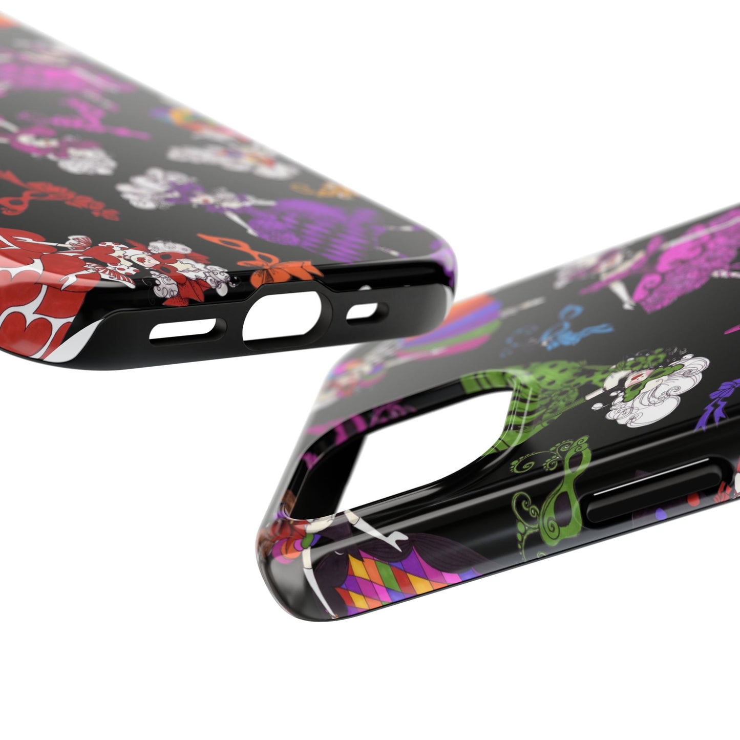 Tossed Masquerade Ladies Black Phone Case