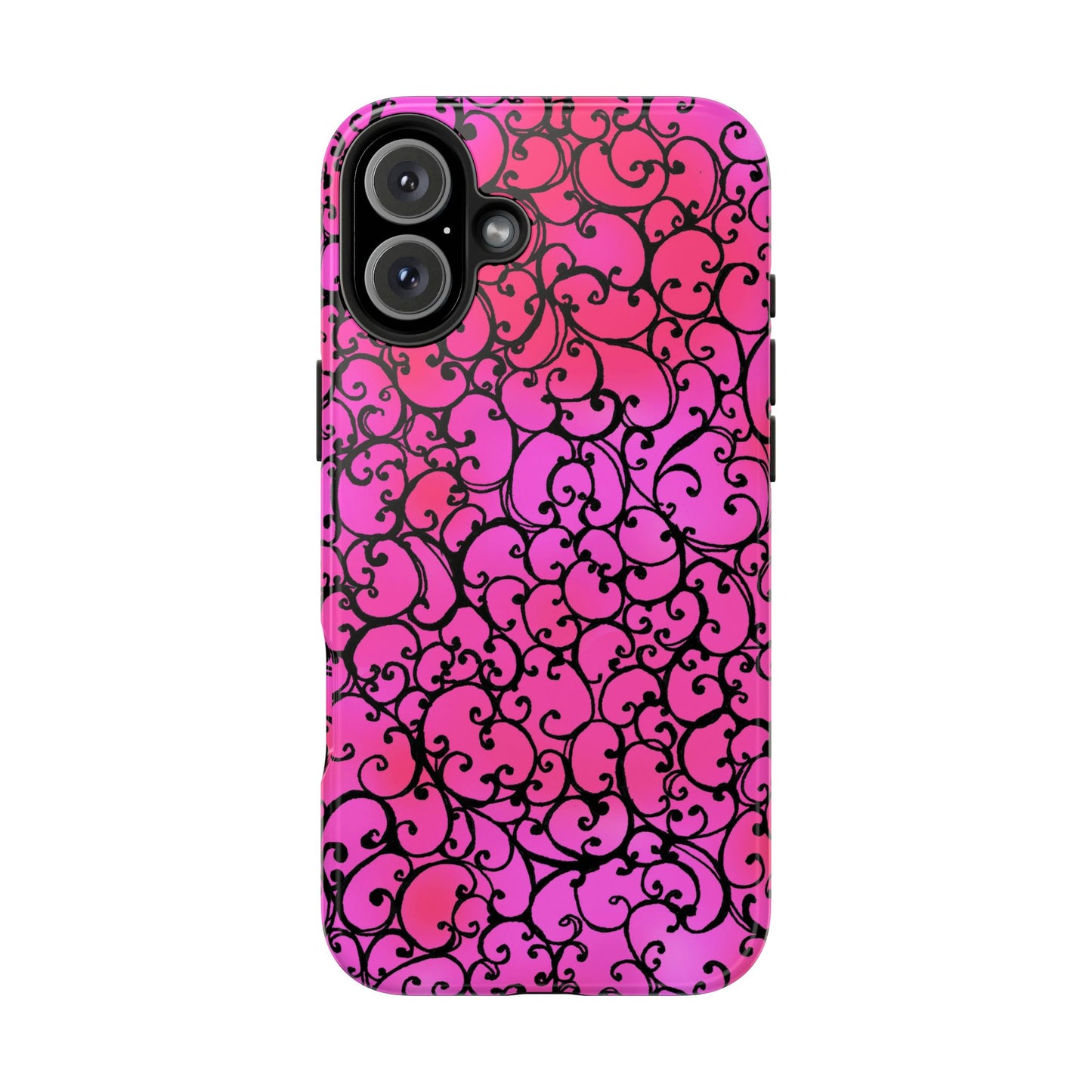 Scrollie Cerise / Black Phone Case