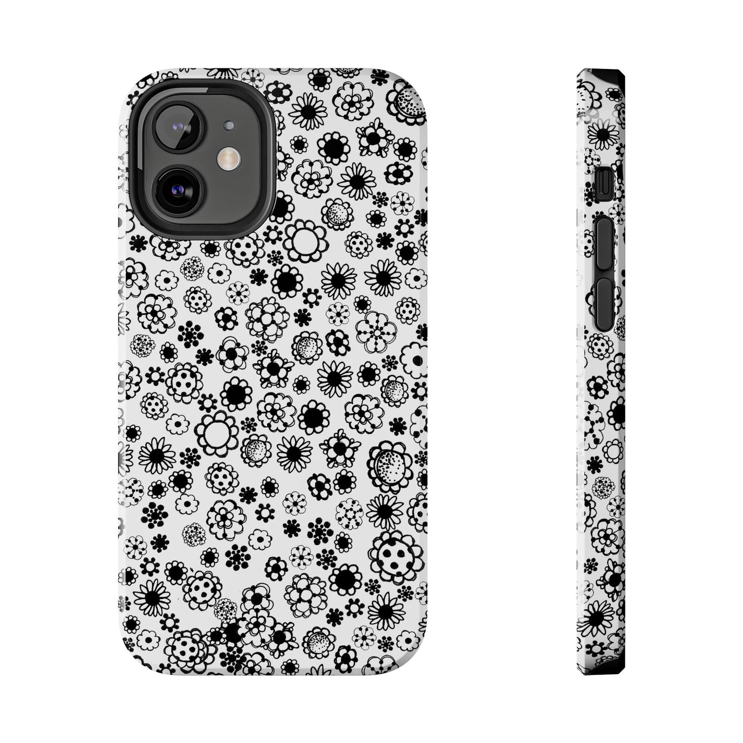 Posie Dots White / Black Phone Case