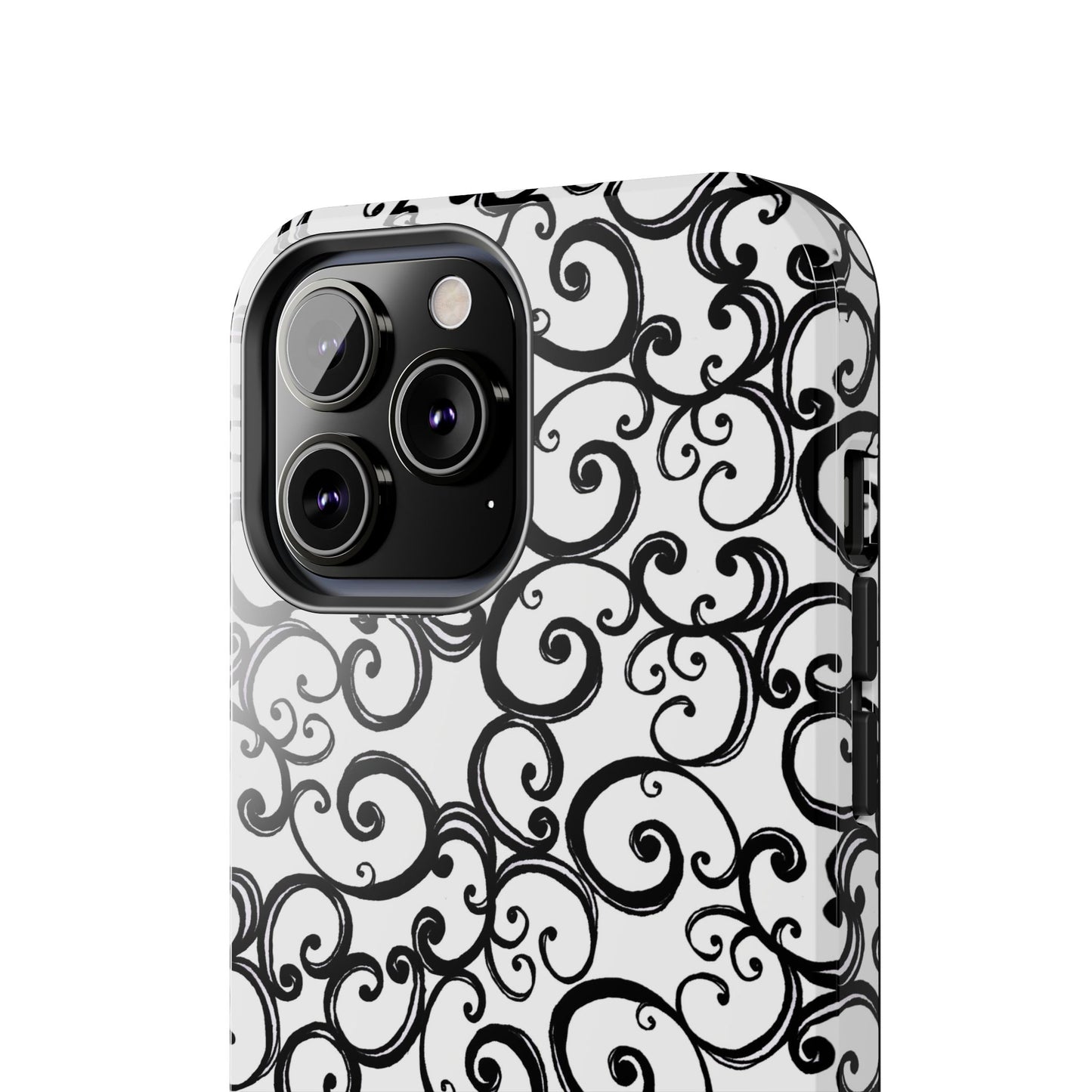 Curls White / Black Phone Case