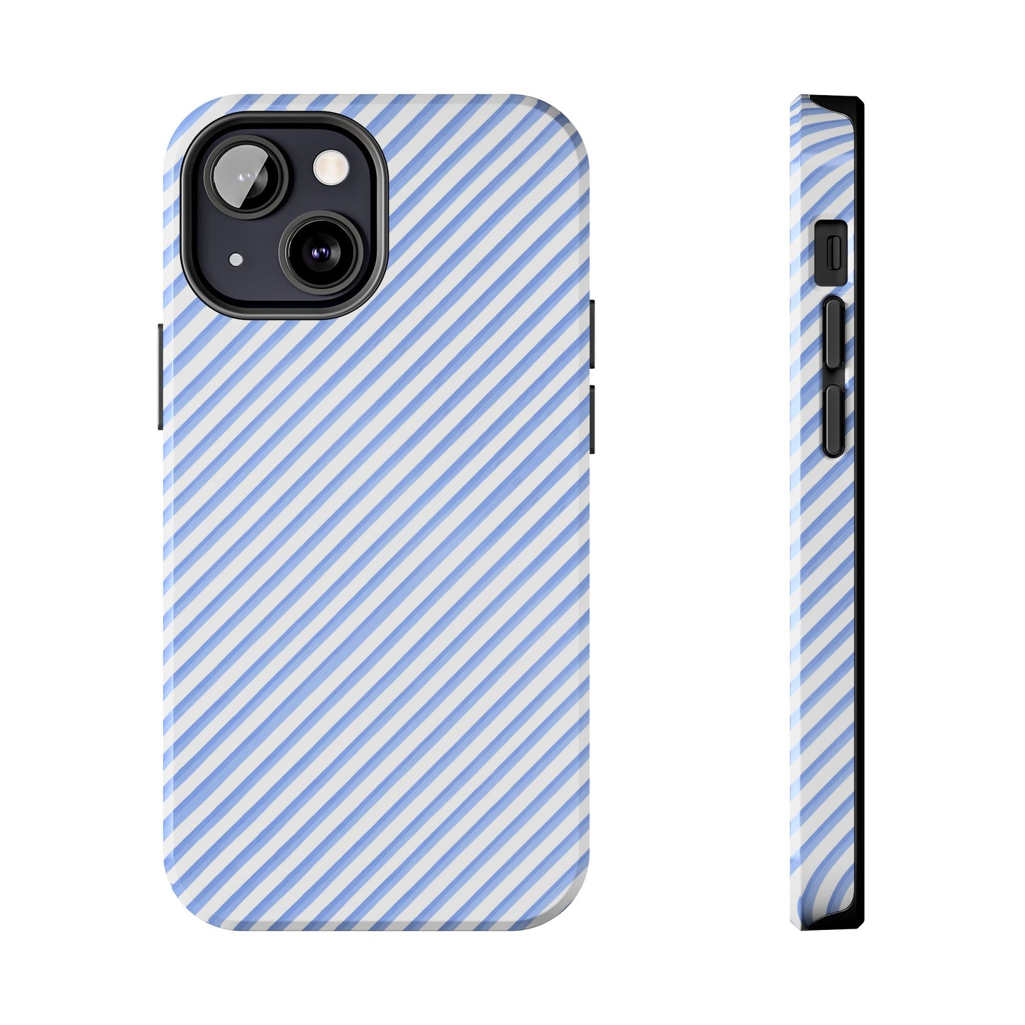 Bias Stripe Blue / White Phone Case