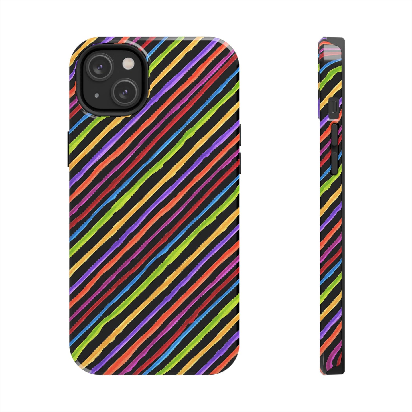 Quirky Bias Stripe Black Phone Case