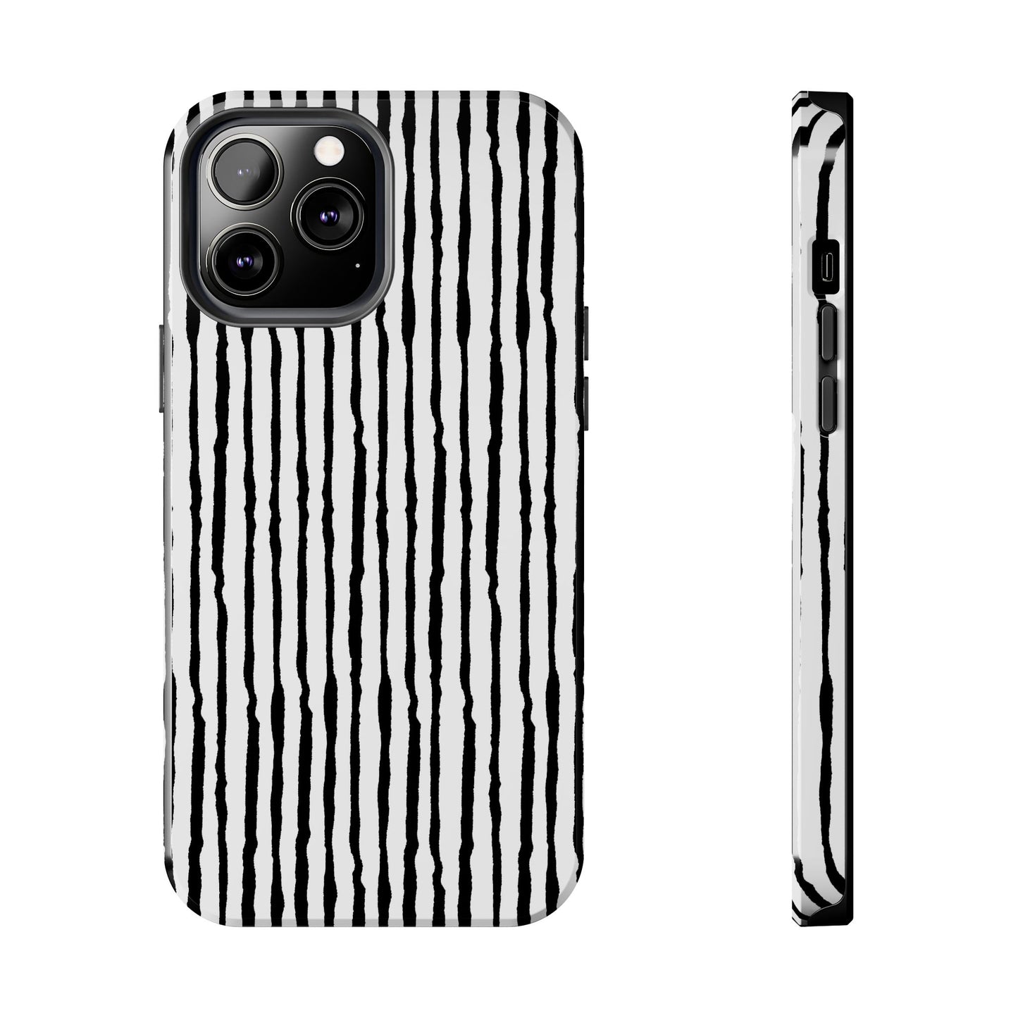 Sorta Stripe White / Black Phone Case