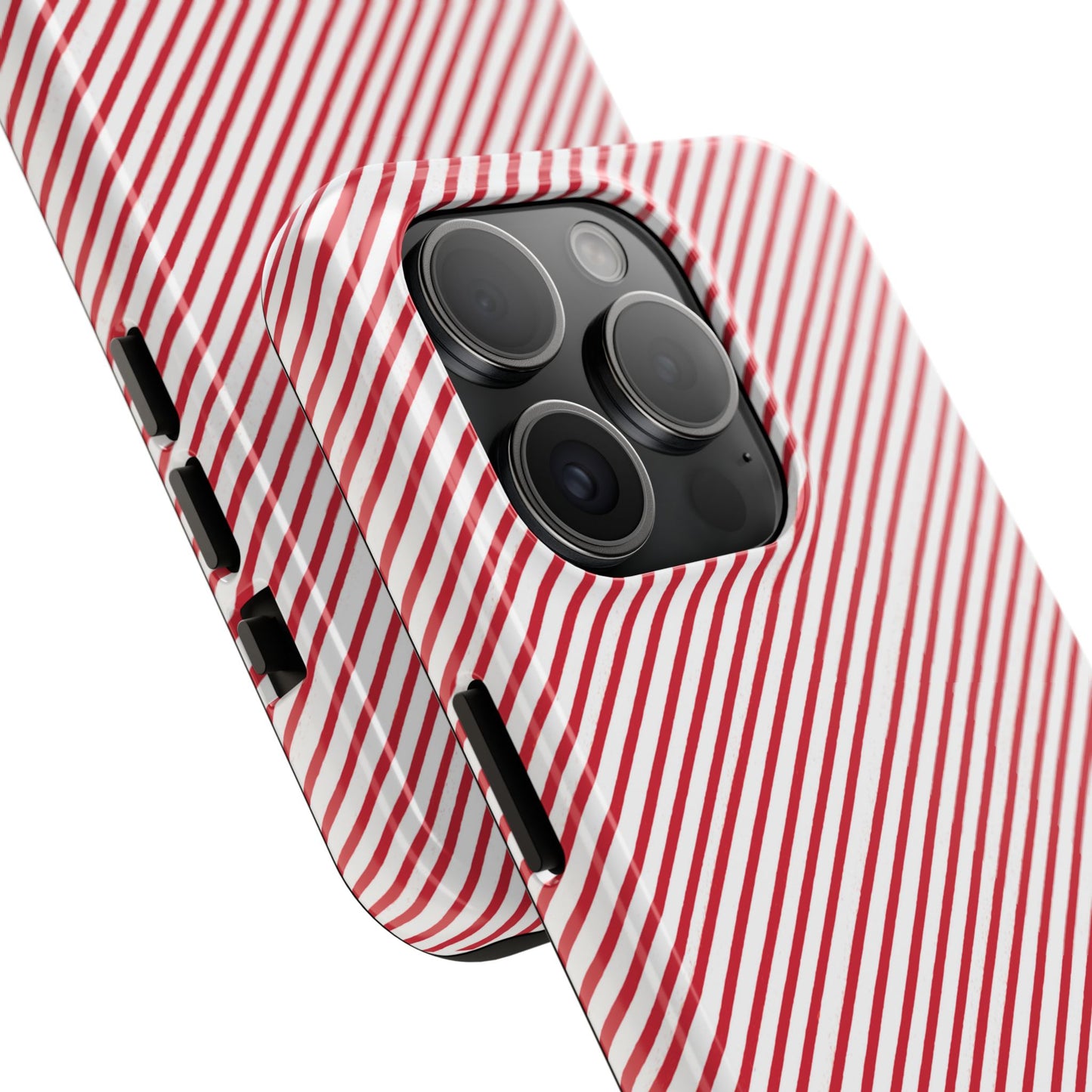Diagonal Candy Stripe White / Red Phone Case