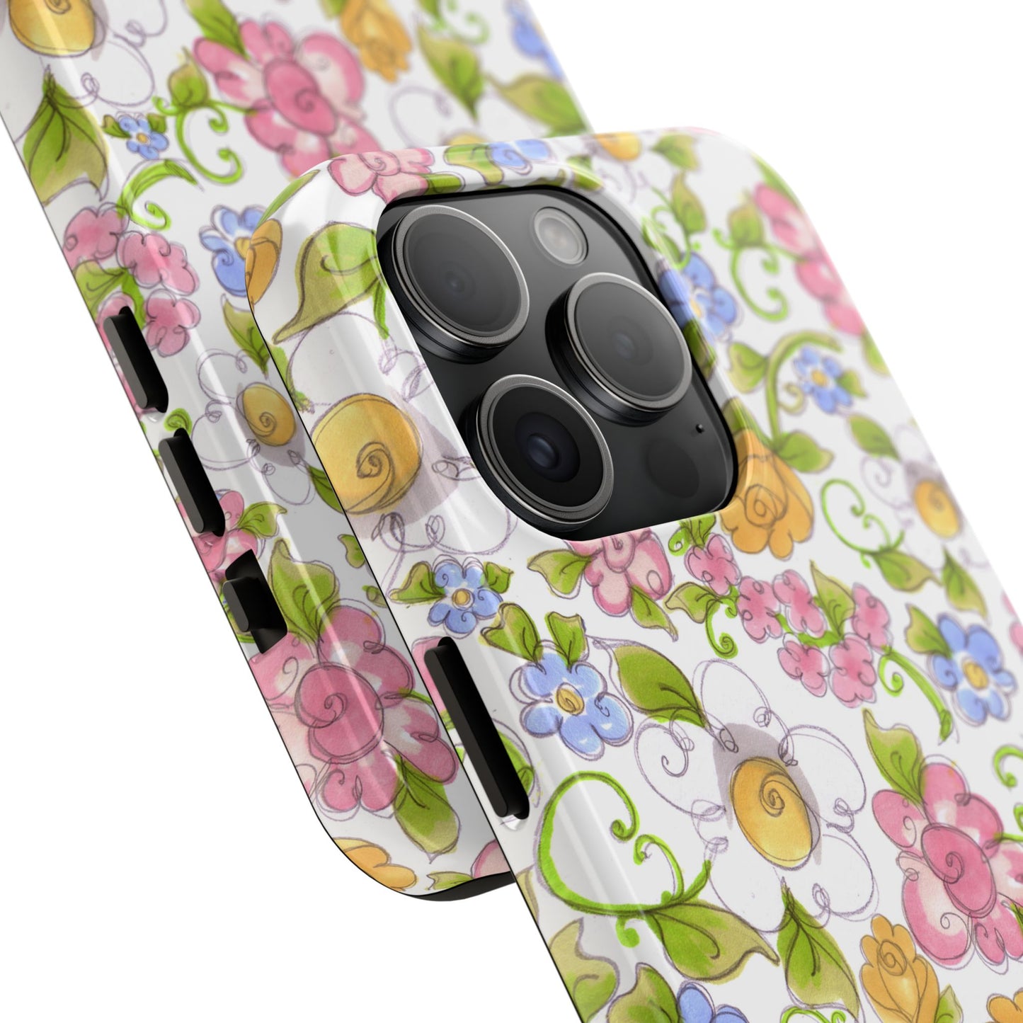 Flower Frolic White Phone Case
