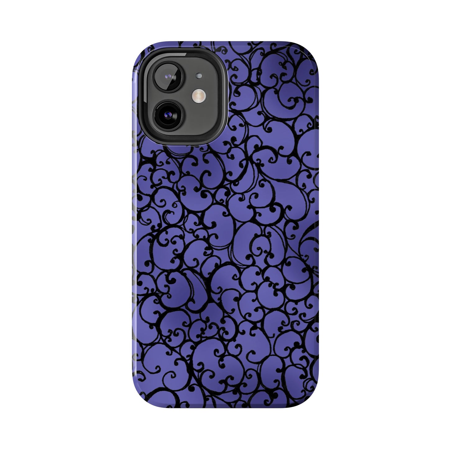 Scrollie Violet / Black Phone Case