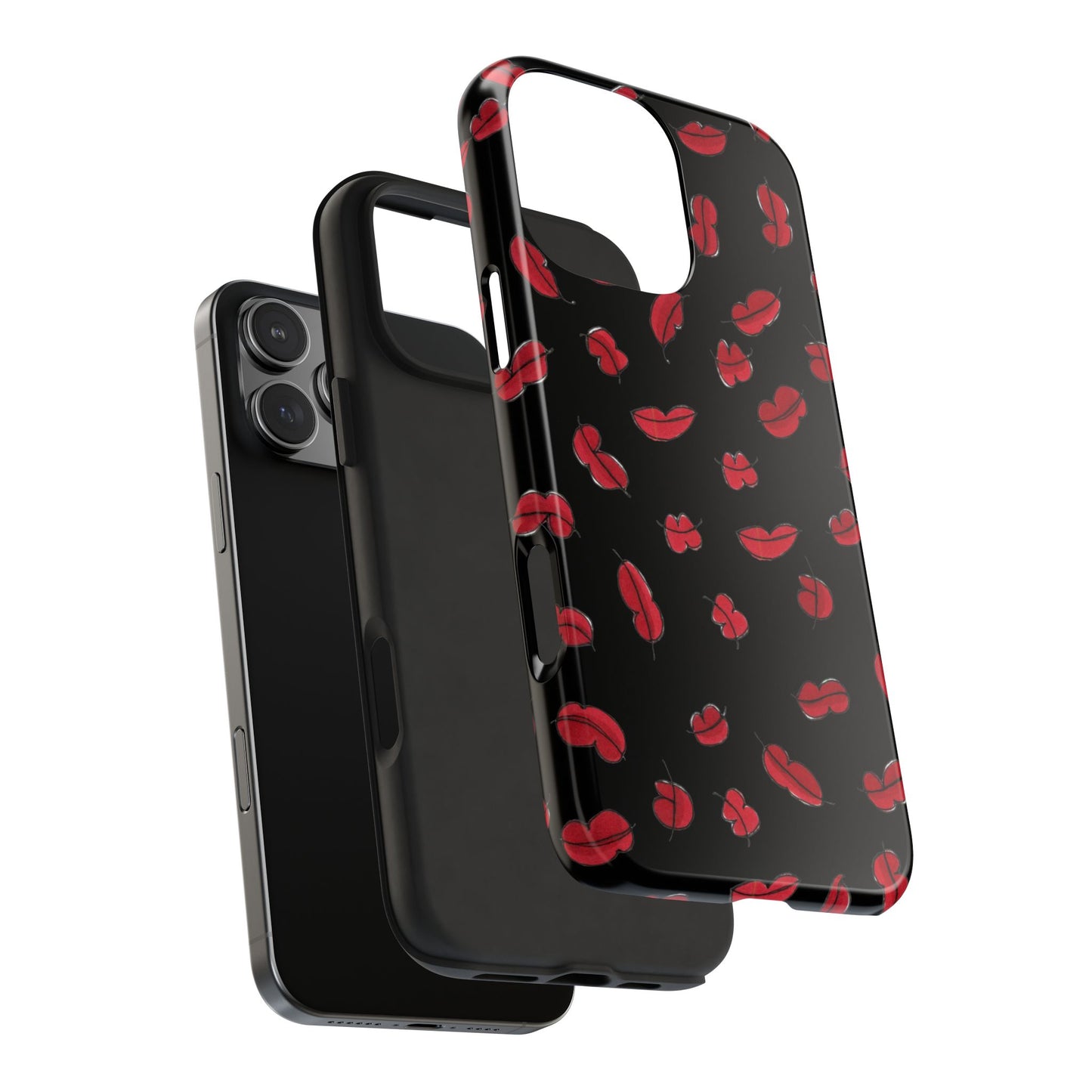 Lotsa Lips Black Phone Case