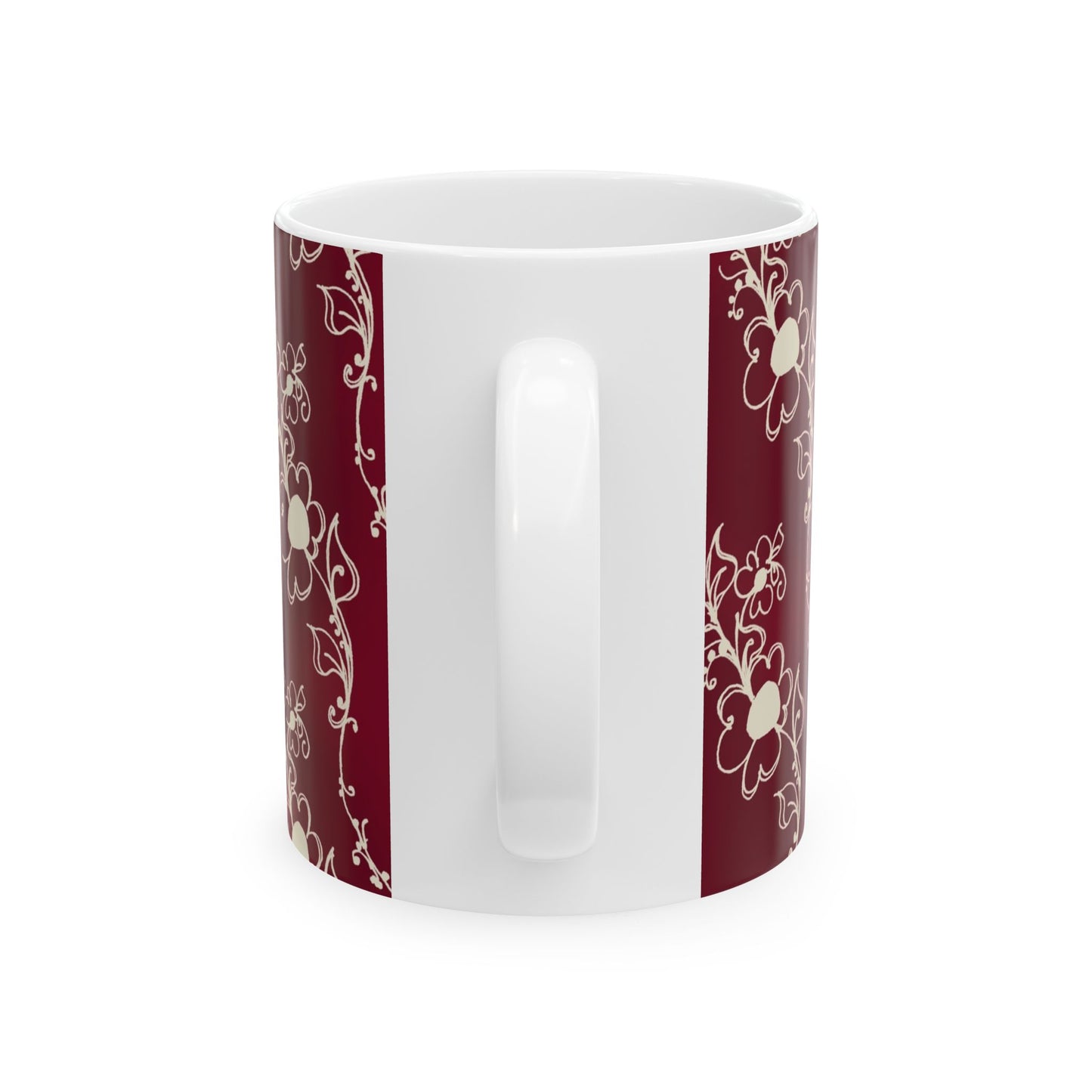 Diagonal Daisies Red / Ivory Cup