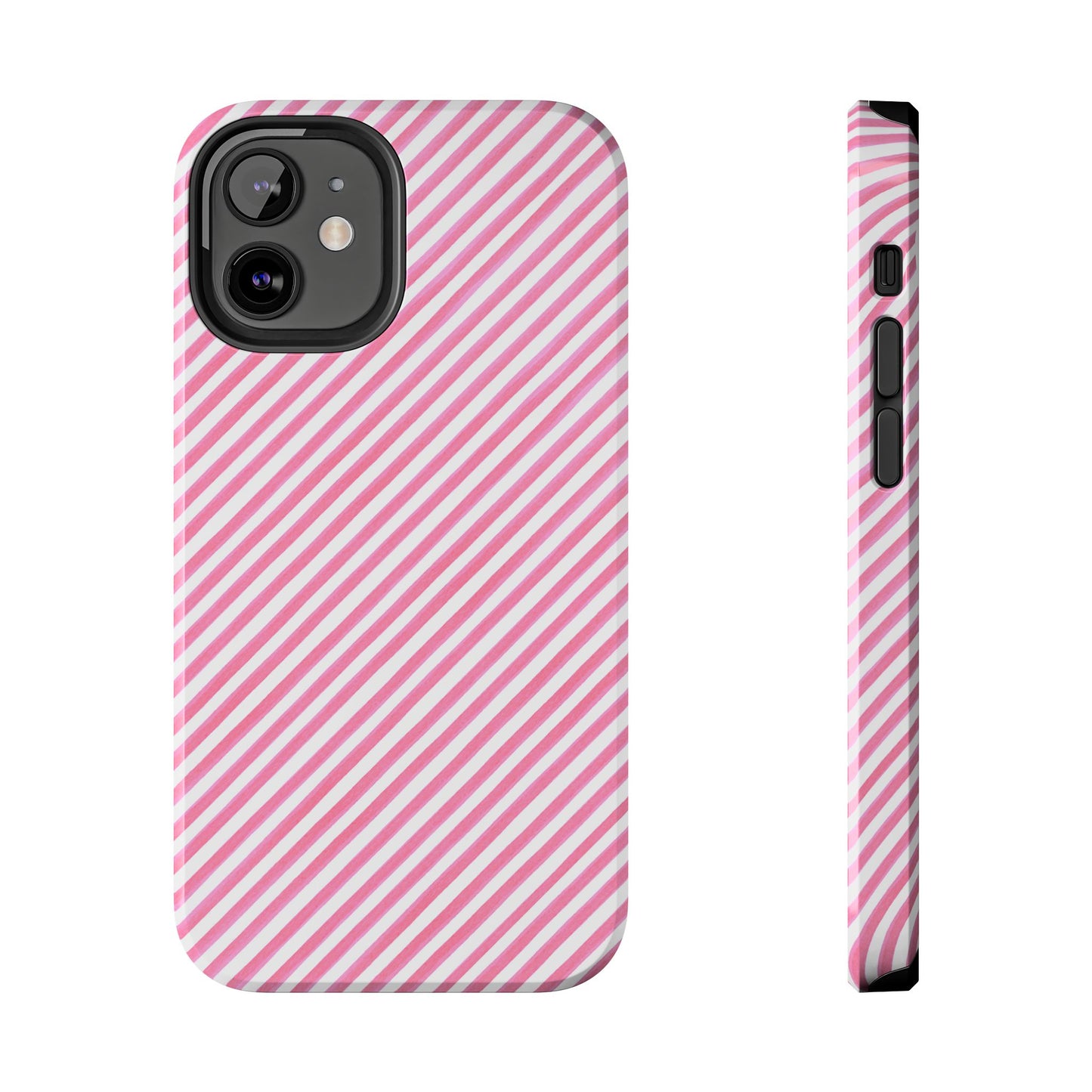 Bias Stripe Pink / White Phone Case