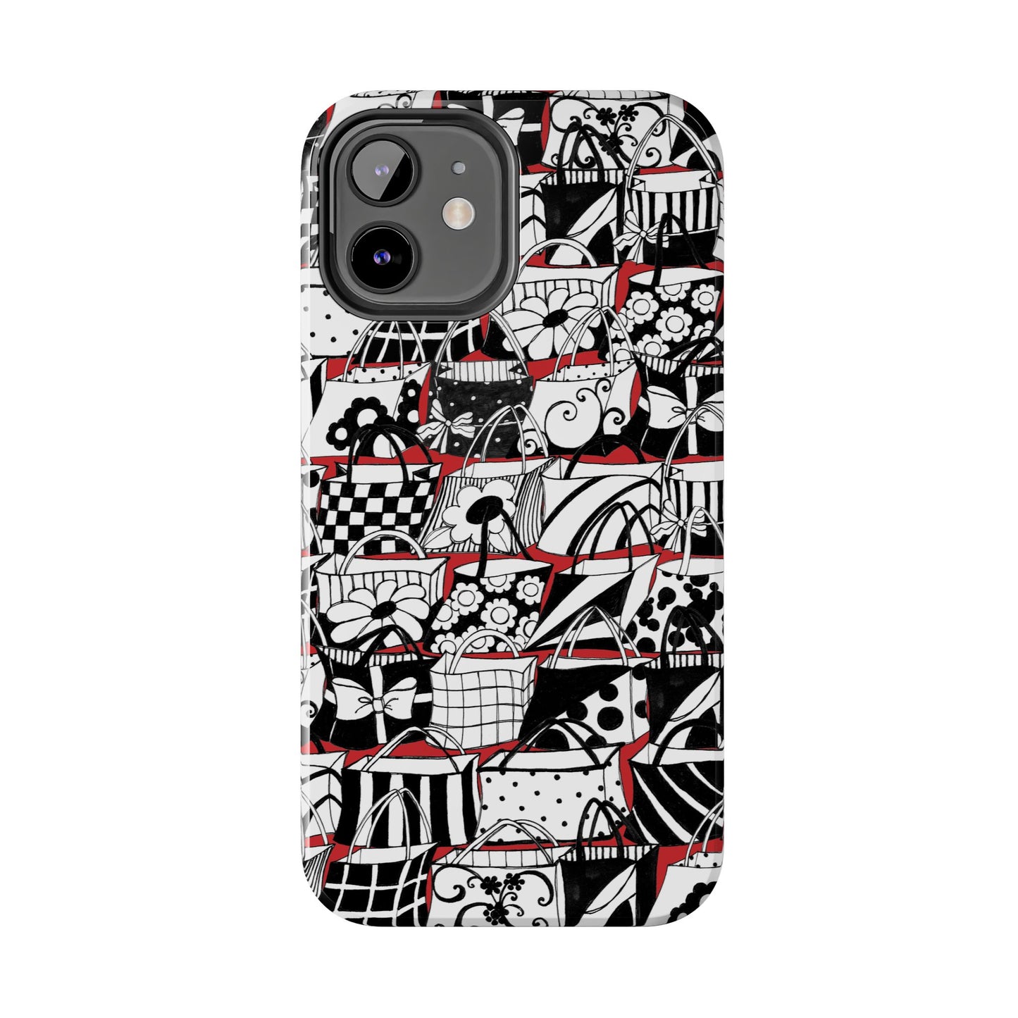 Totally Black, White & Red Phone Case