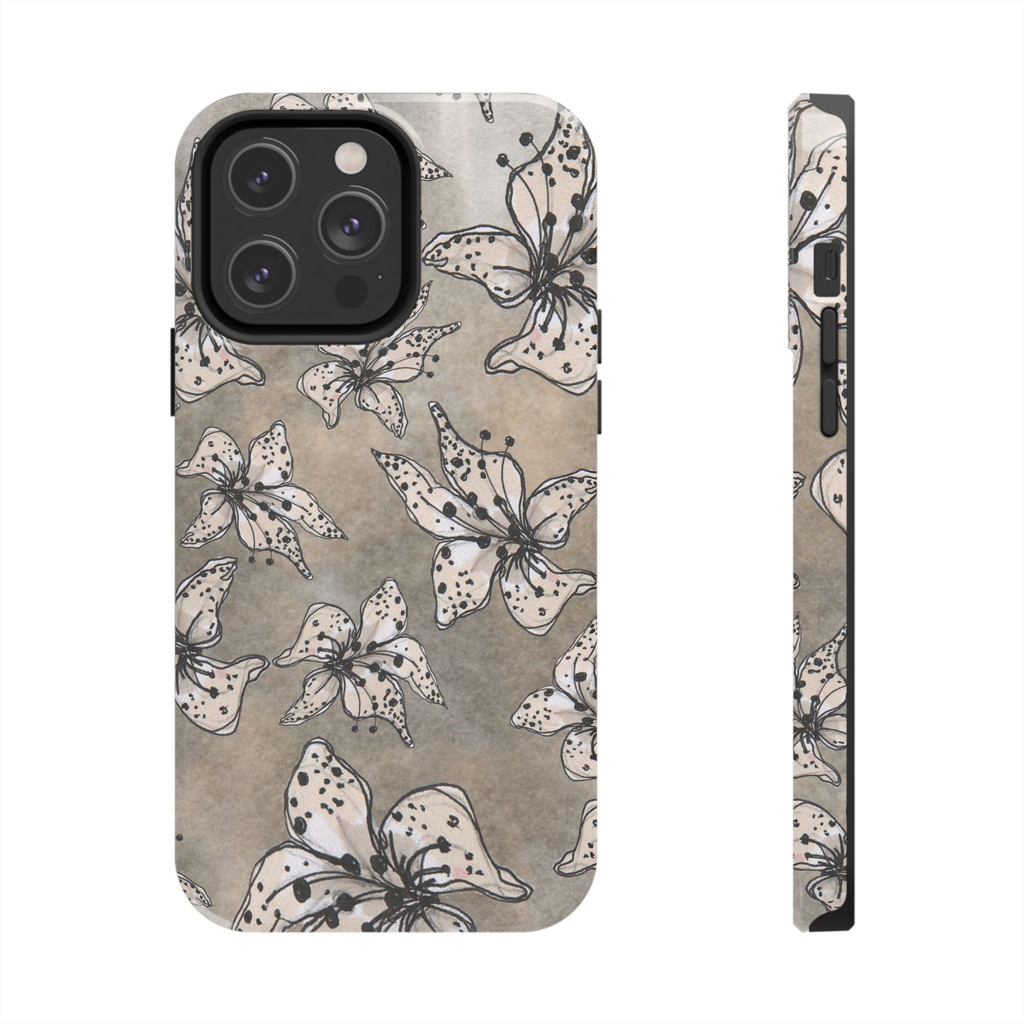 Spotted Lilies Gray Phone Case