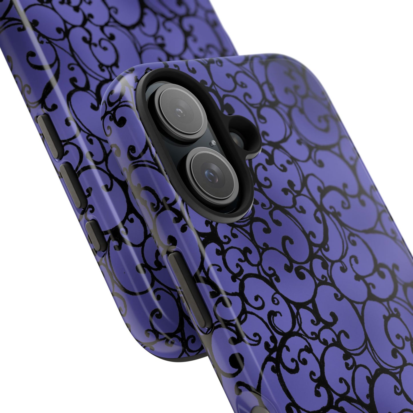 Scrollie Violet / Black Phone Case