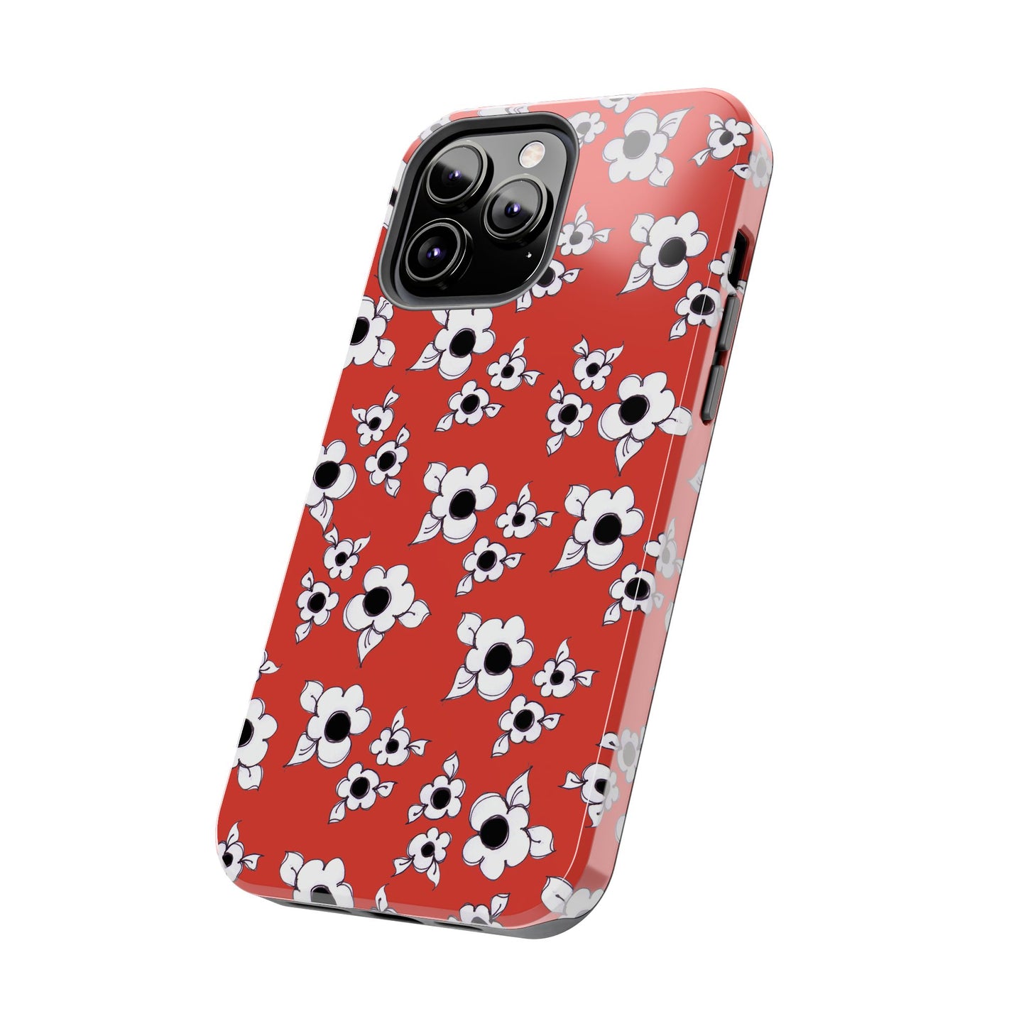 Daisy Cluster Red / Black Phone Case
