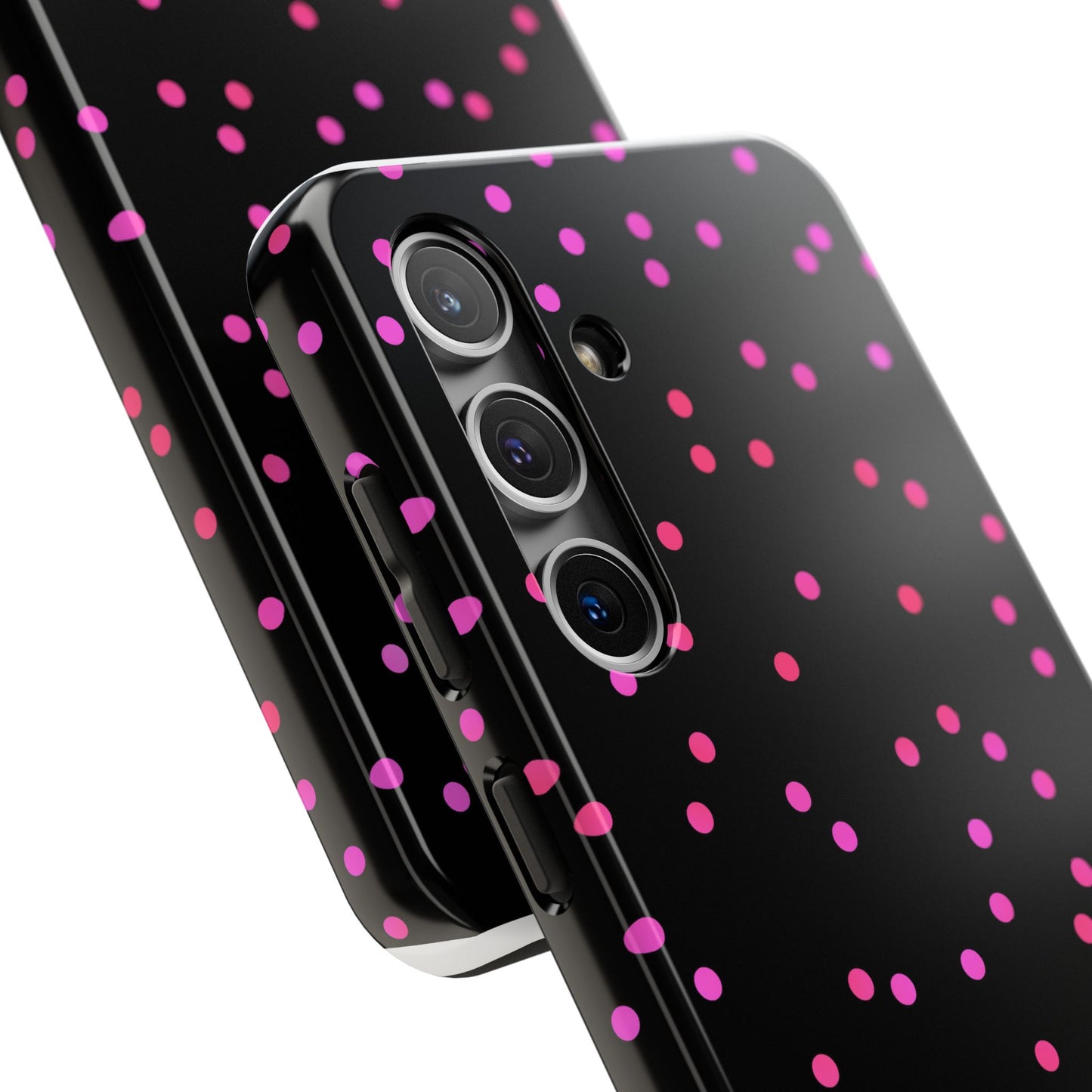 Space Dots Black / Cerise Phone Case