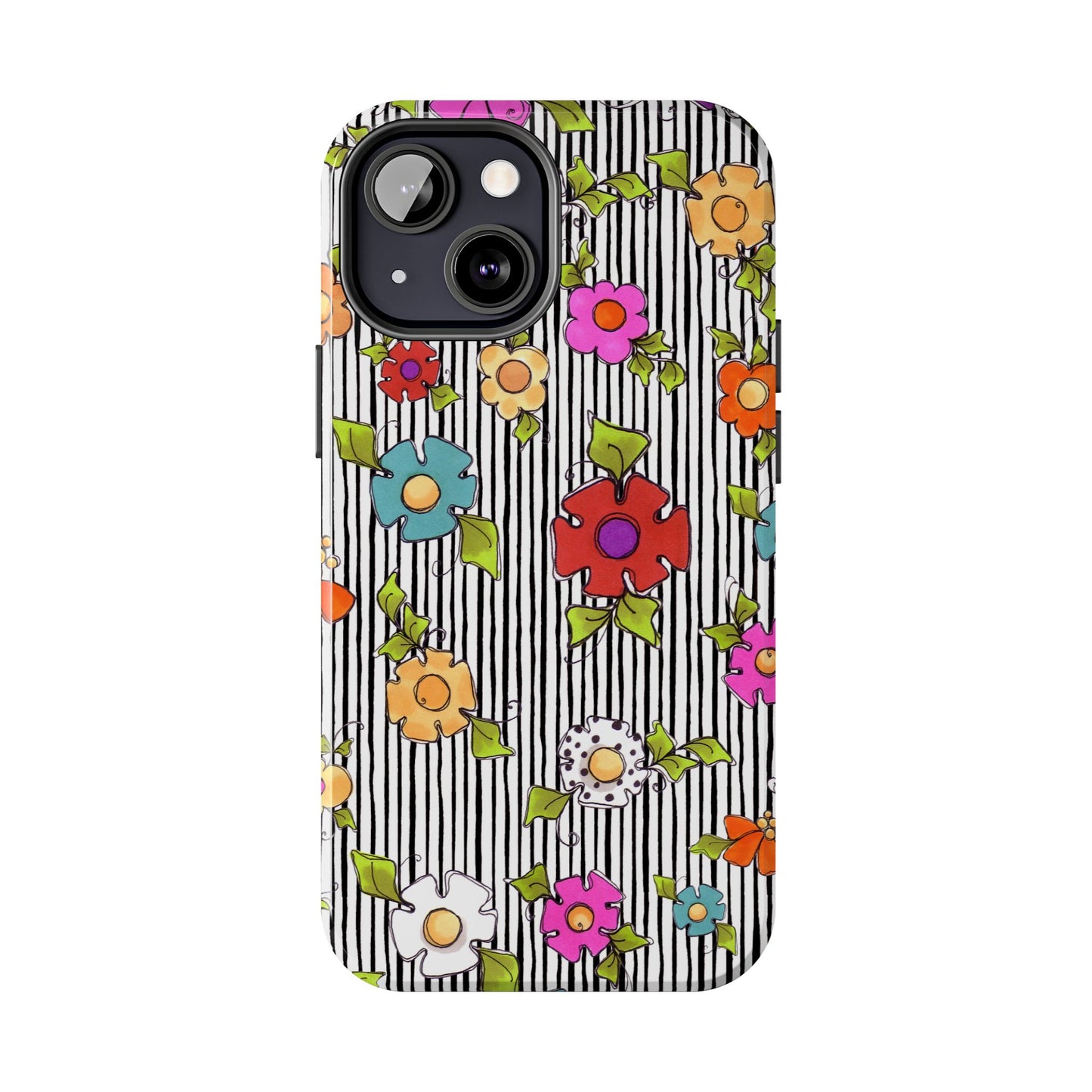 Dog Blooms White / Black Phone Case