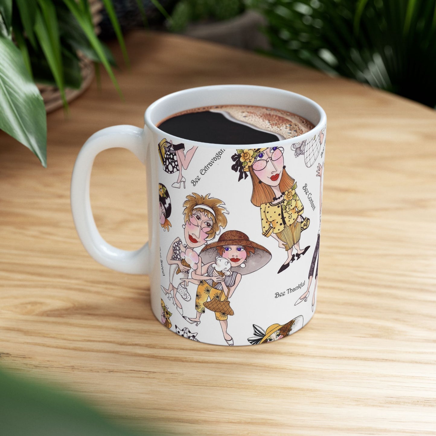 Bee Tossed White Cup