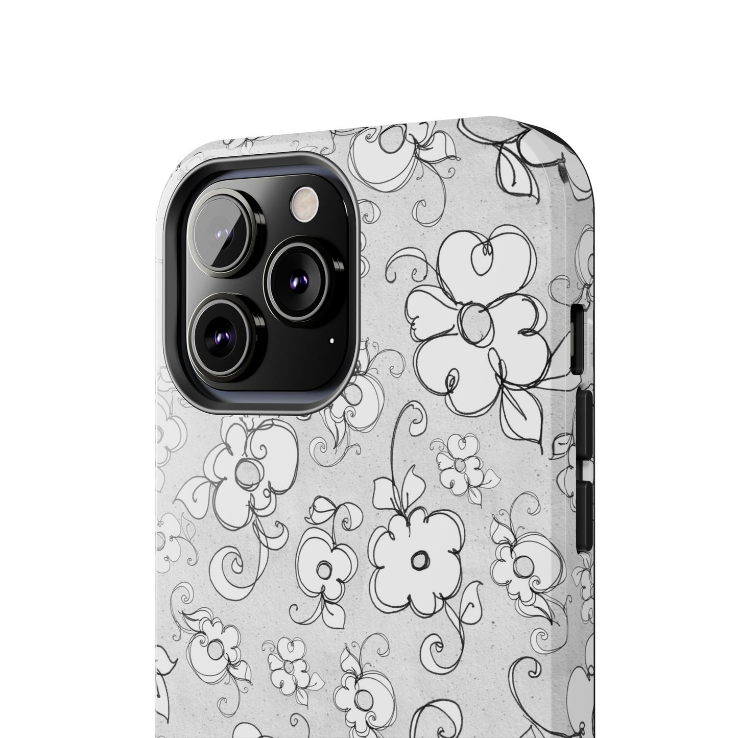 Lady Flowers Silver Phone Case