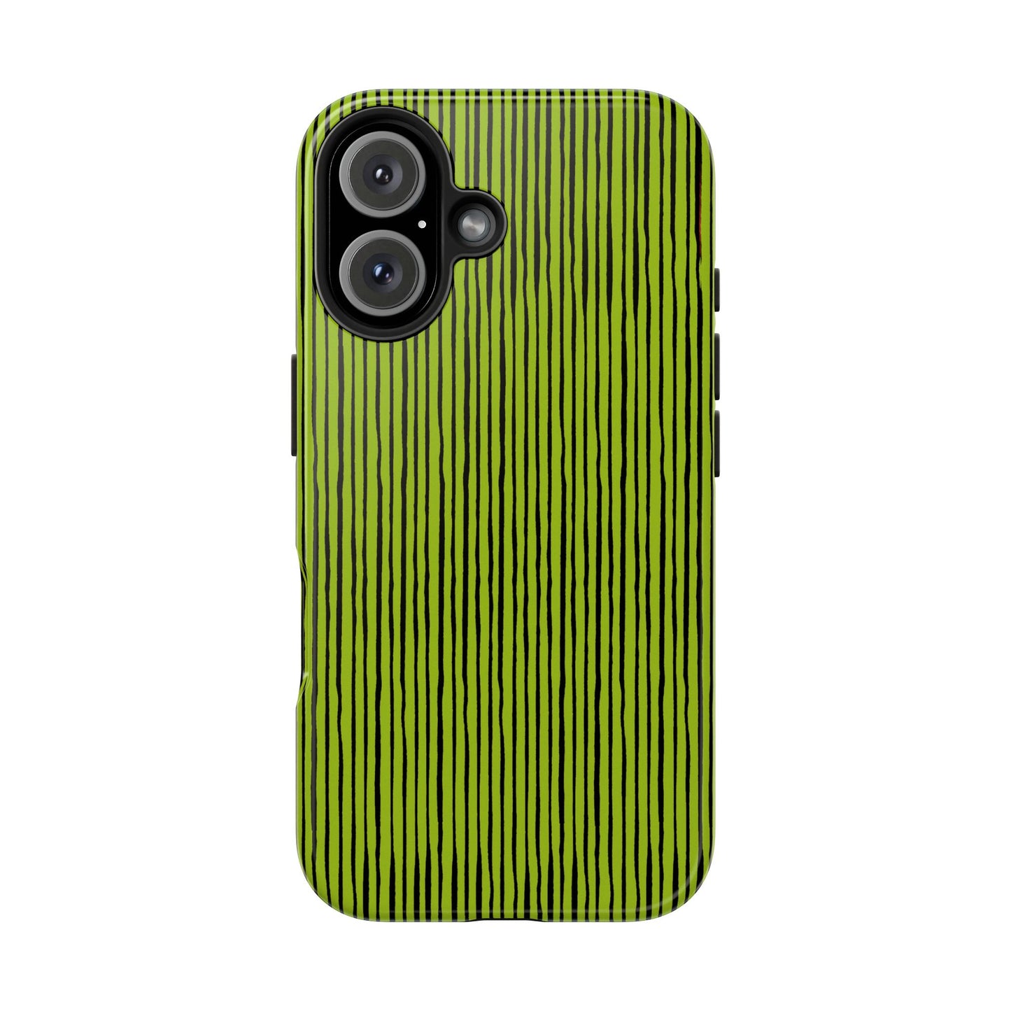 Quirky Pin Stripe Green / Black Phone Case