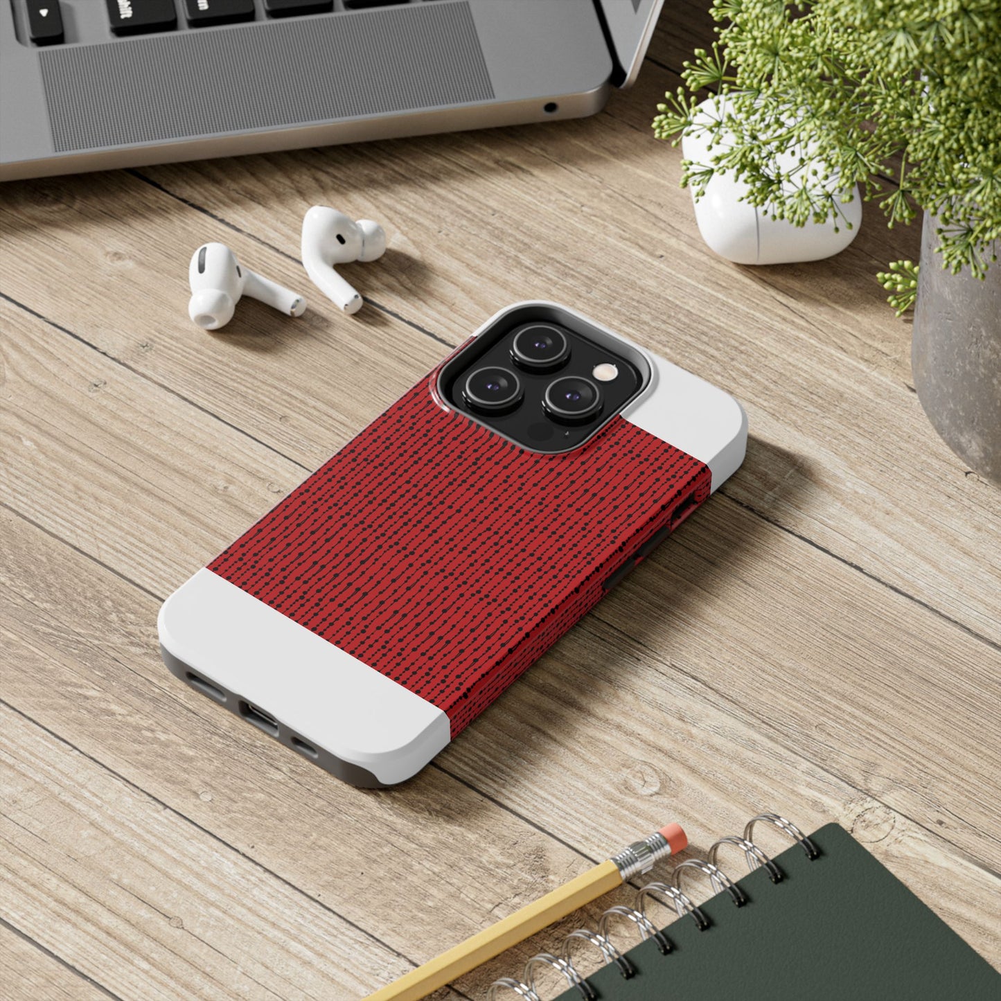 Beaded Curtain Red / Black Phone Case