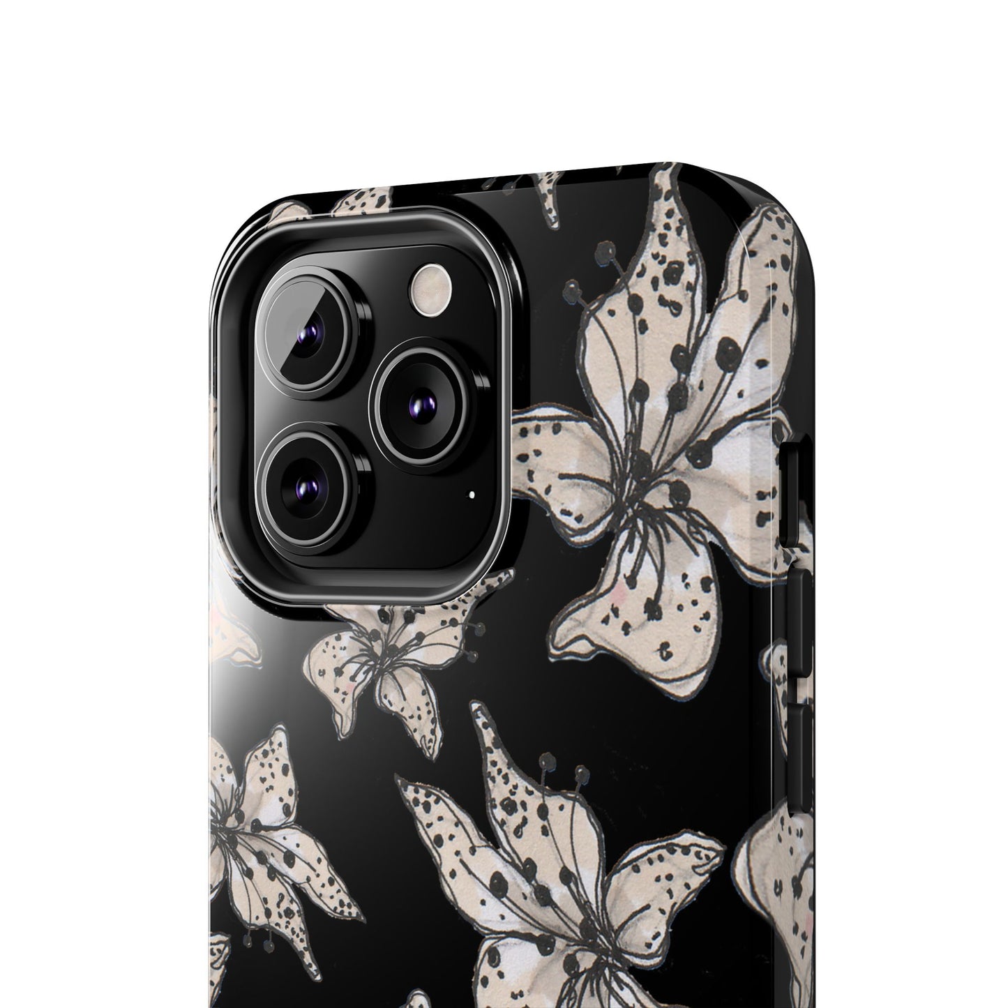 Spotted Lilies Black Phone Case