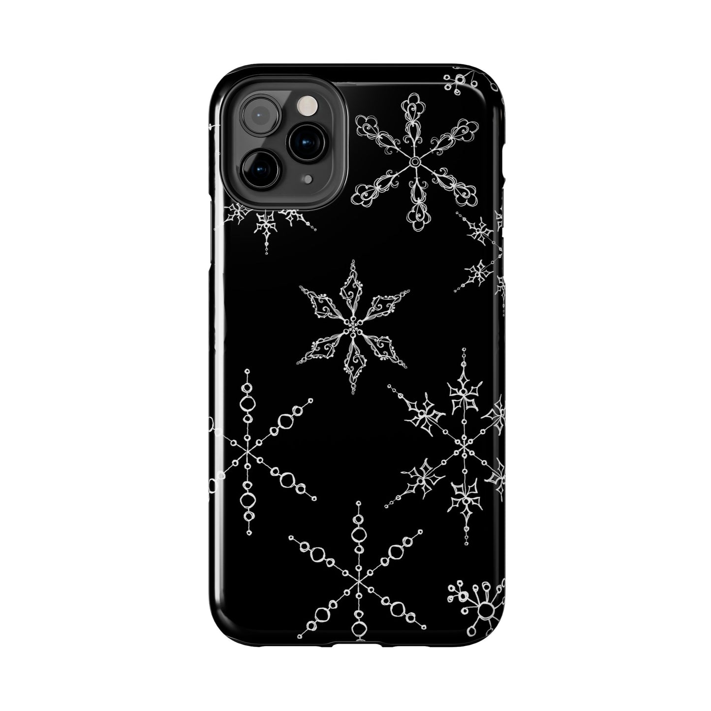 Snowflakes Black Phone Case