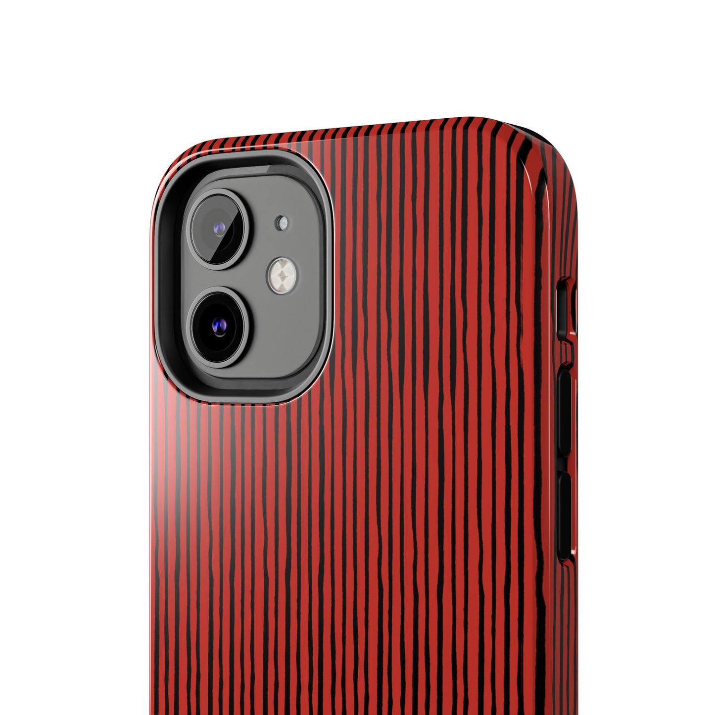 Quirky Bias Stripe Red / Black Phone Case
