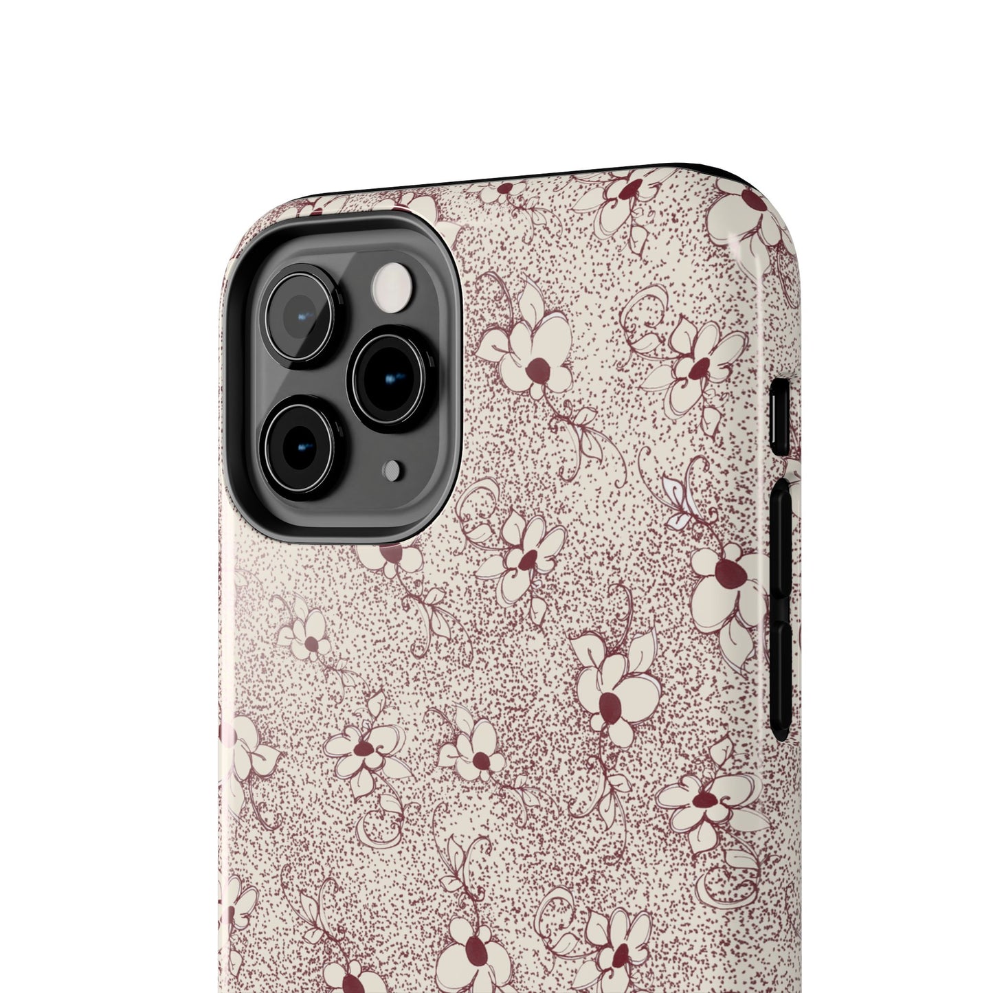 Daisy Flecks Ivory / Red Phone Case