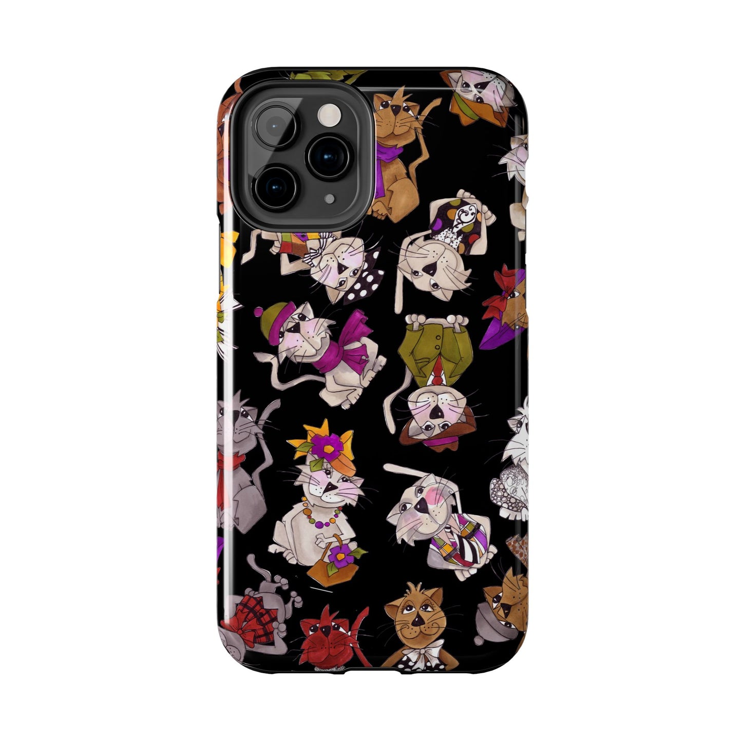 Spice Cats Tossed Black Phone Case