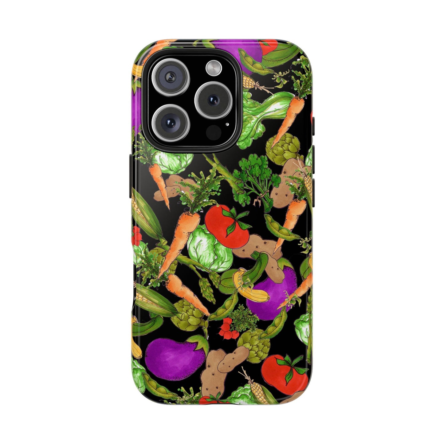 Veggie Jungle Black Phone Case
