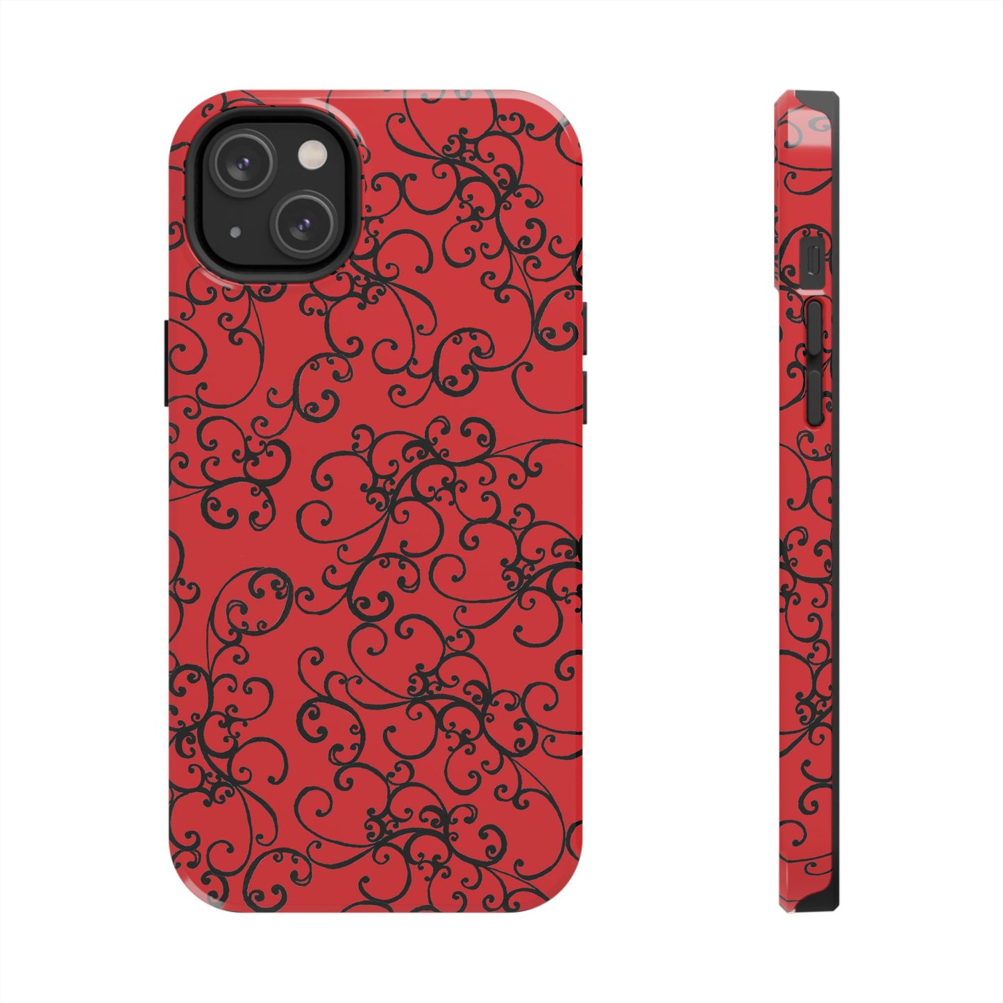 Elegant Scroll Red / Black Phone Case