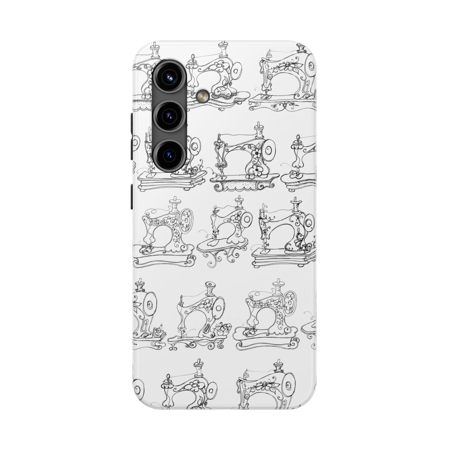 Sew Sew White / Black Phone Case
