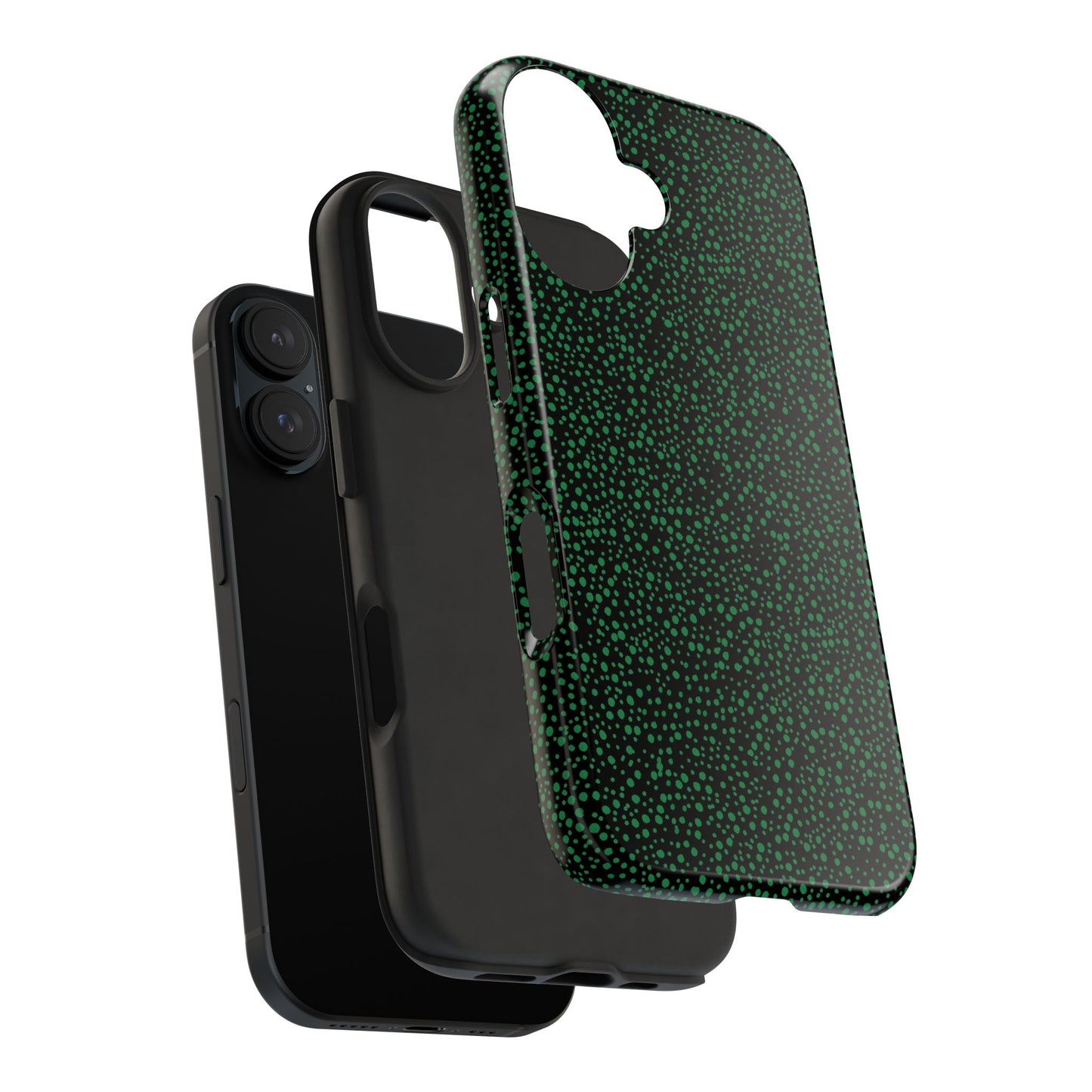 Confetti Black / Green Phone Case