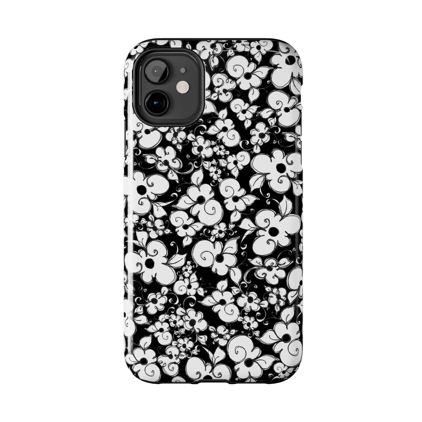 Dog Daisies Black Phone Case