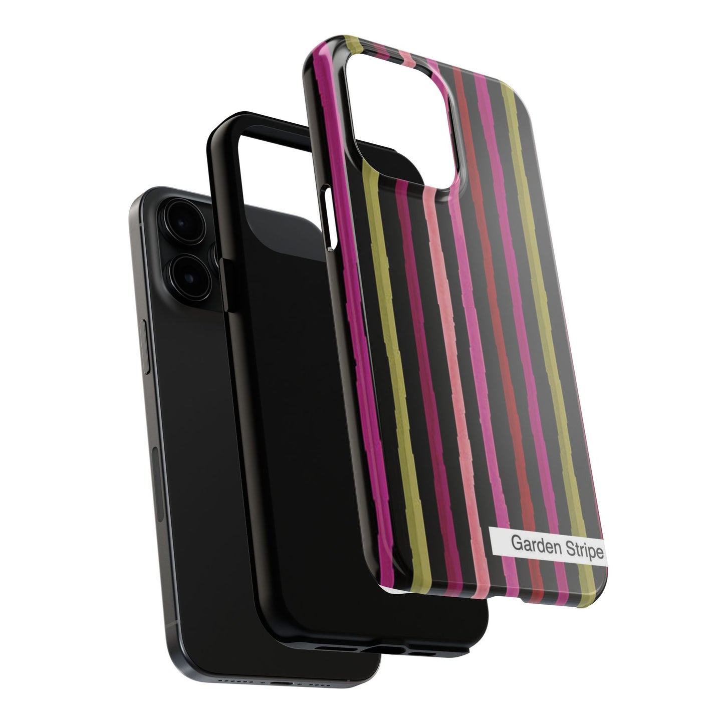 Garden Stripe Black Phone Case