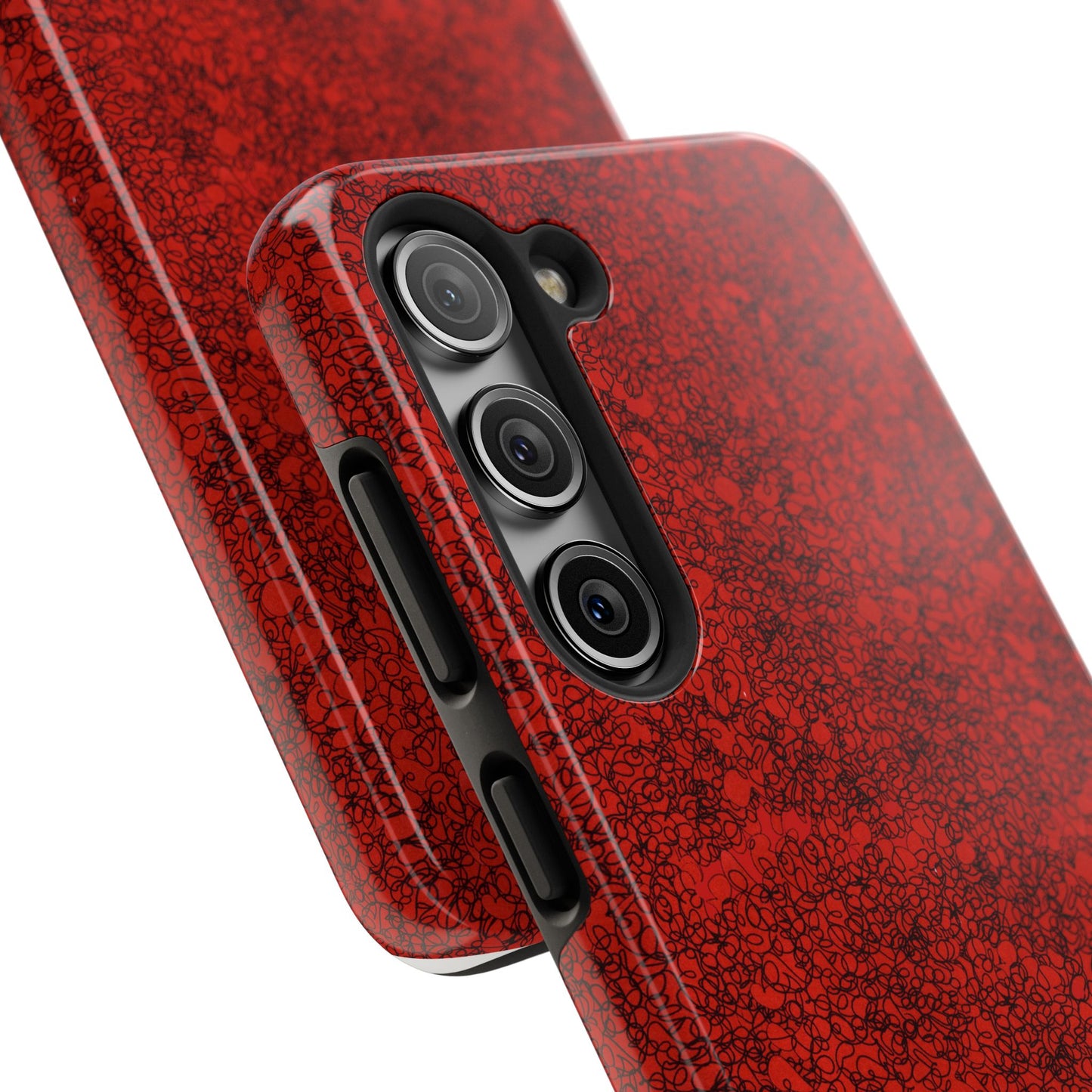 Scribble Red / Black Phone Case