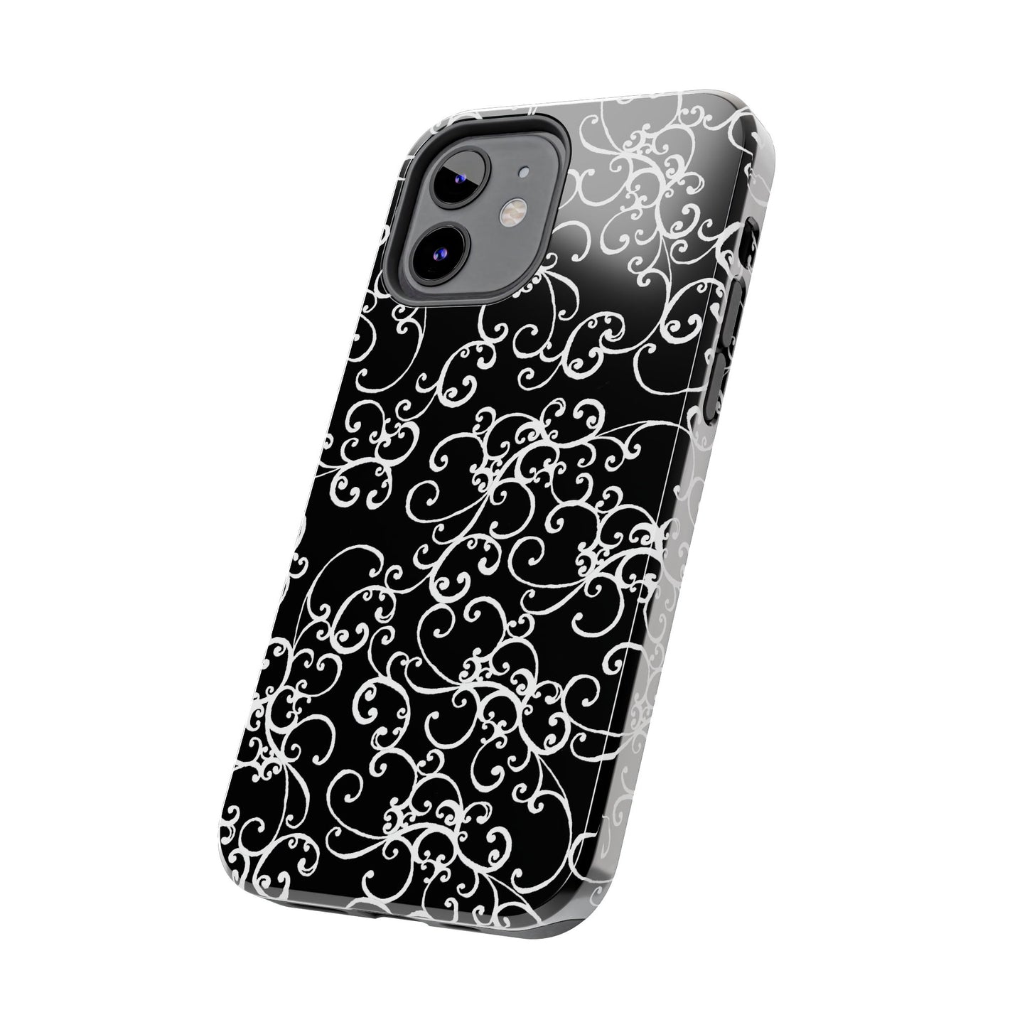 Elegant Scroll Black / White Phone Case