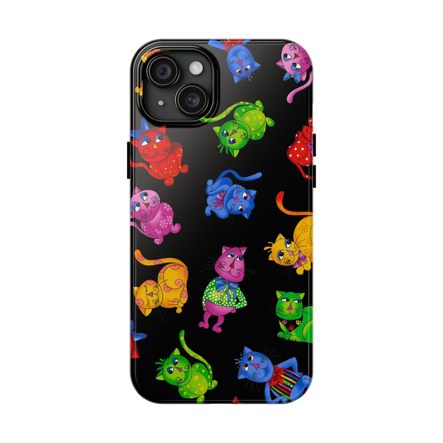 Tossed Cool Cats Black Phone Case