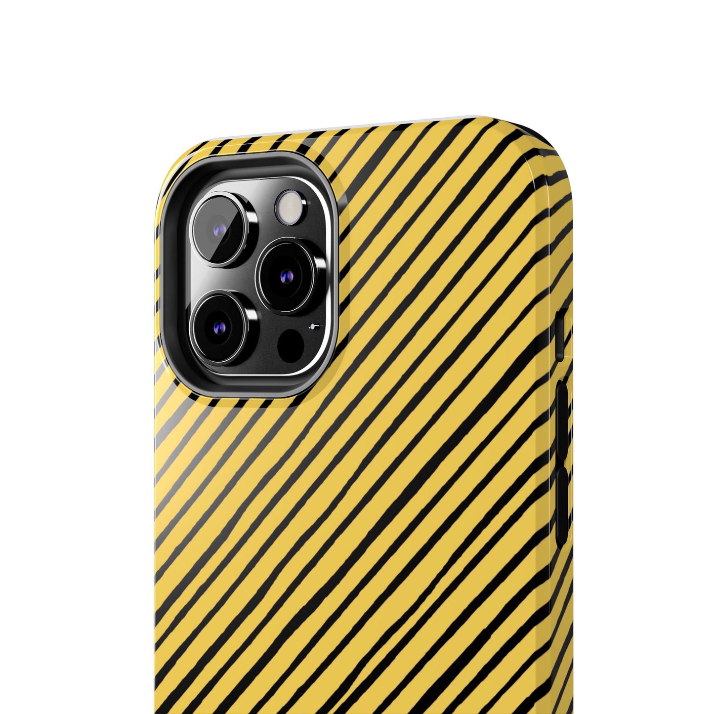Quirky Bias Stripe Yellow / Black Phone Case