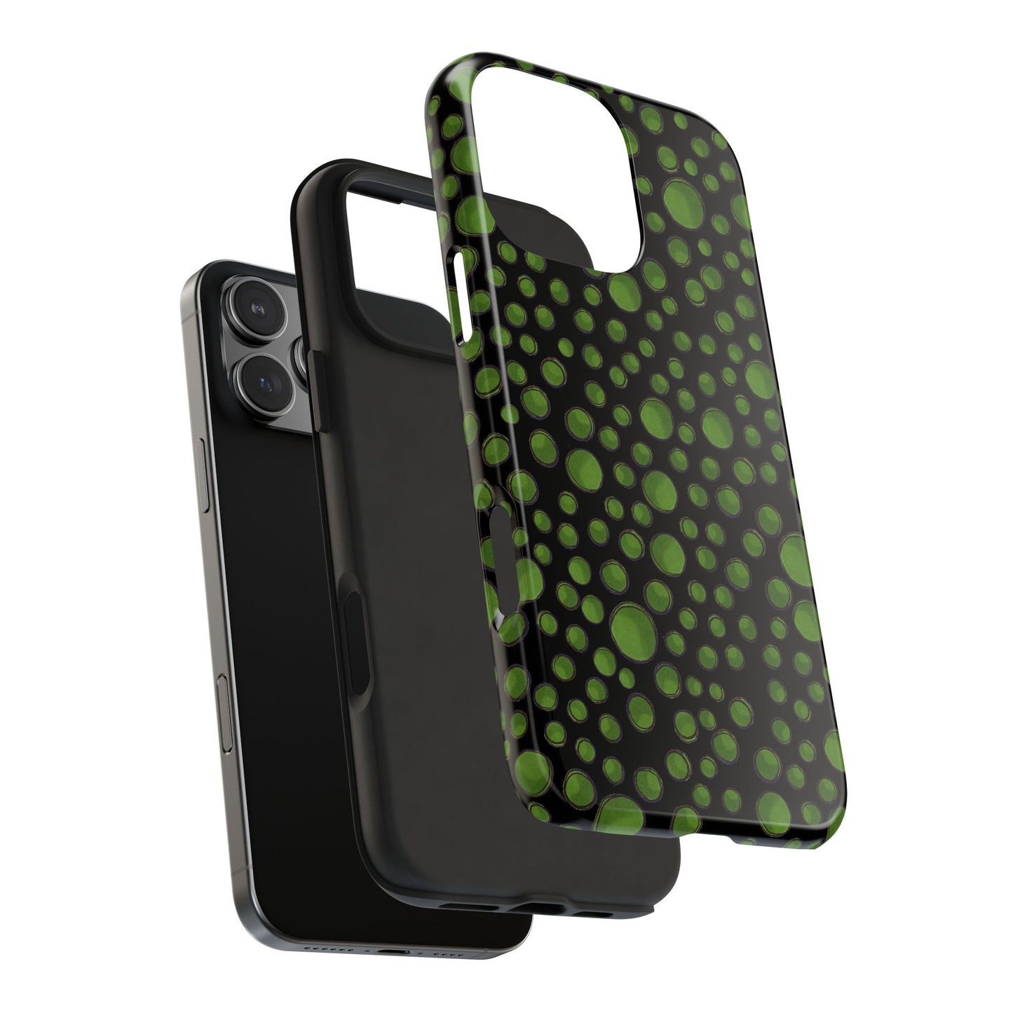 Dot Assortment Black / Green Phone Case