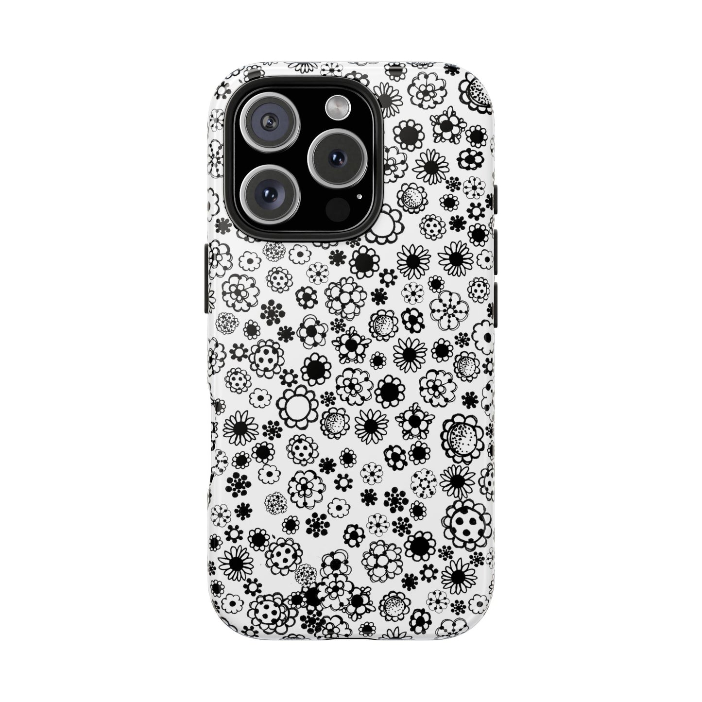 Posie Dots White / Black Phone Case