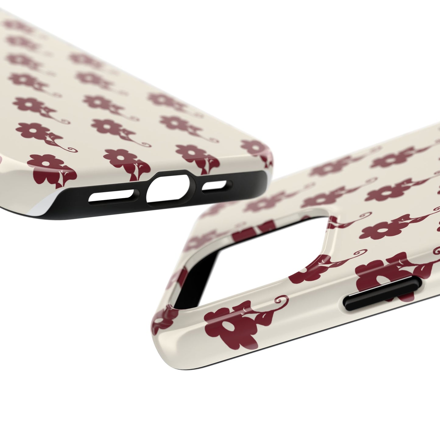 Flowers Ivory / Red Phone Case