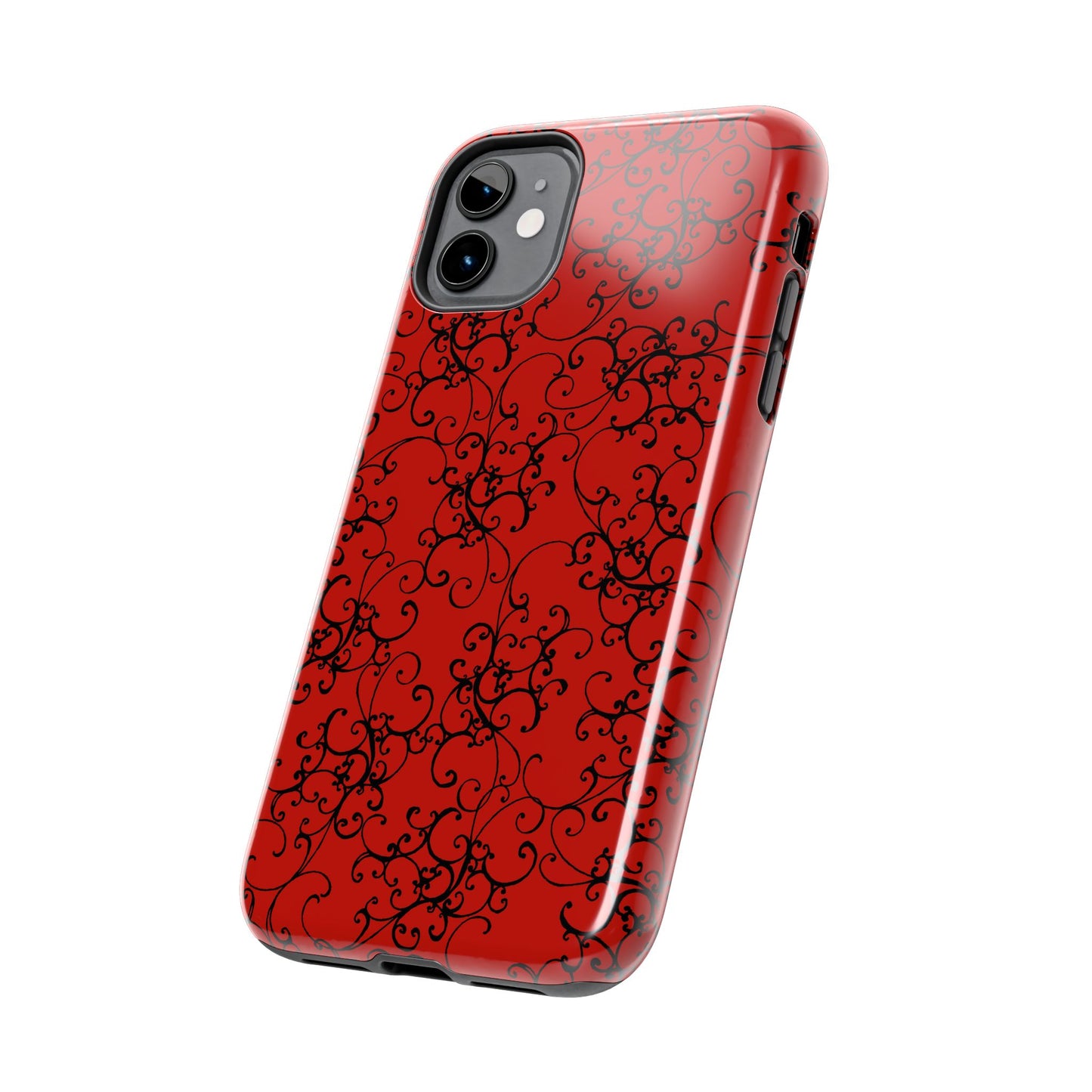 Elegant Scroll Red / Black Phone Case