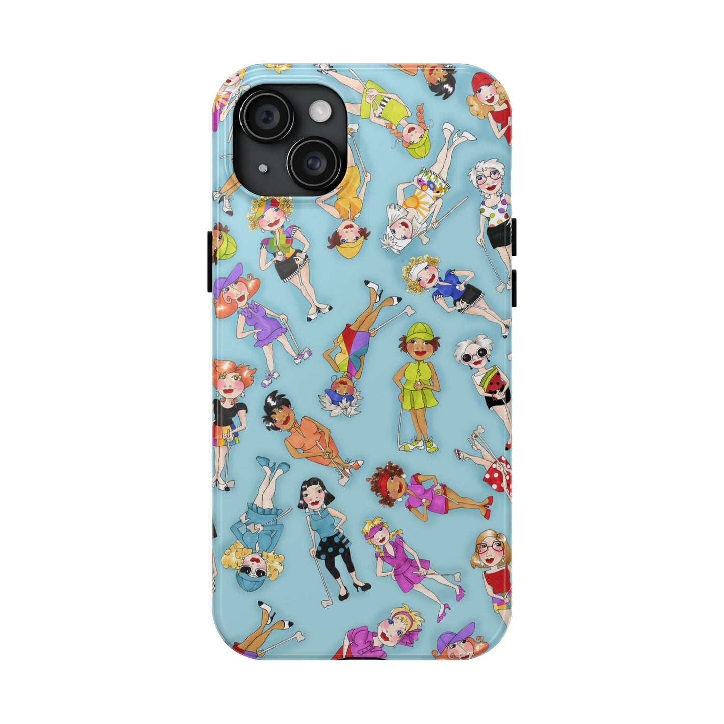 Tossed Golfer Girls Turquoise Phone Case